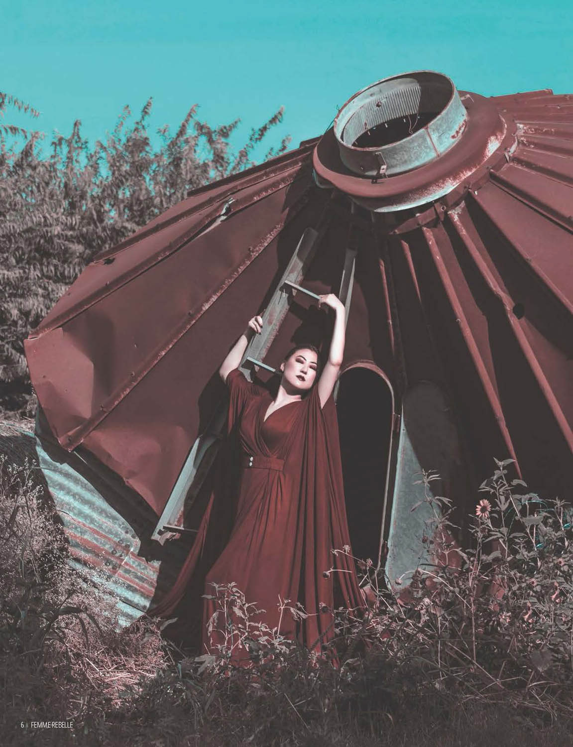 Femme Rebelle September 2018; Photography/Concept: Naomi Loghry; Makeup: Bethany Renfro; Model: Haemy Chung; Robe: Catherine D'Lish