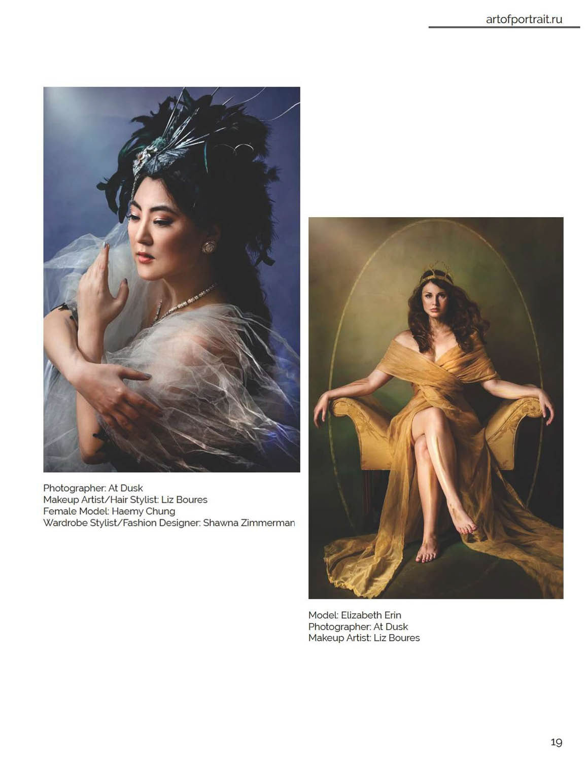 Art Of Portrait Issue 26 pt 2 (May 2019); Photography: At Dawn and Dusk; Makeup: Liz Boures; Headdress/Model: Haemy Chung; Dress: Sew Fairy Sweet