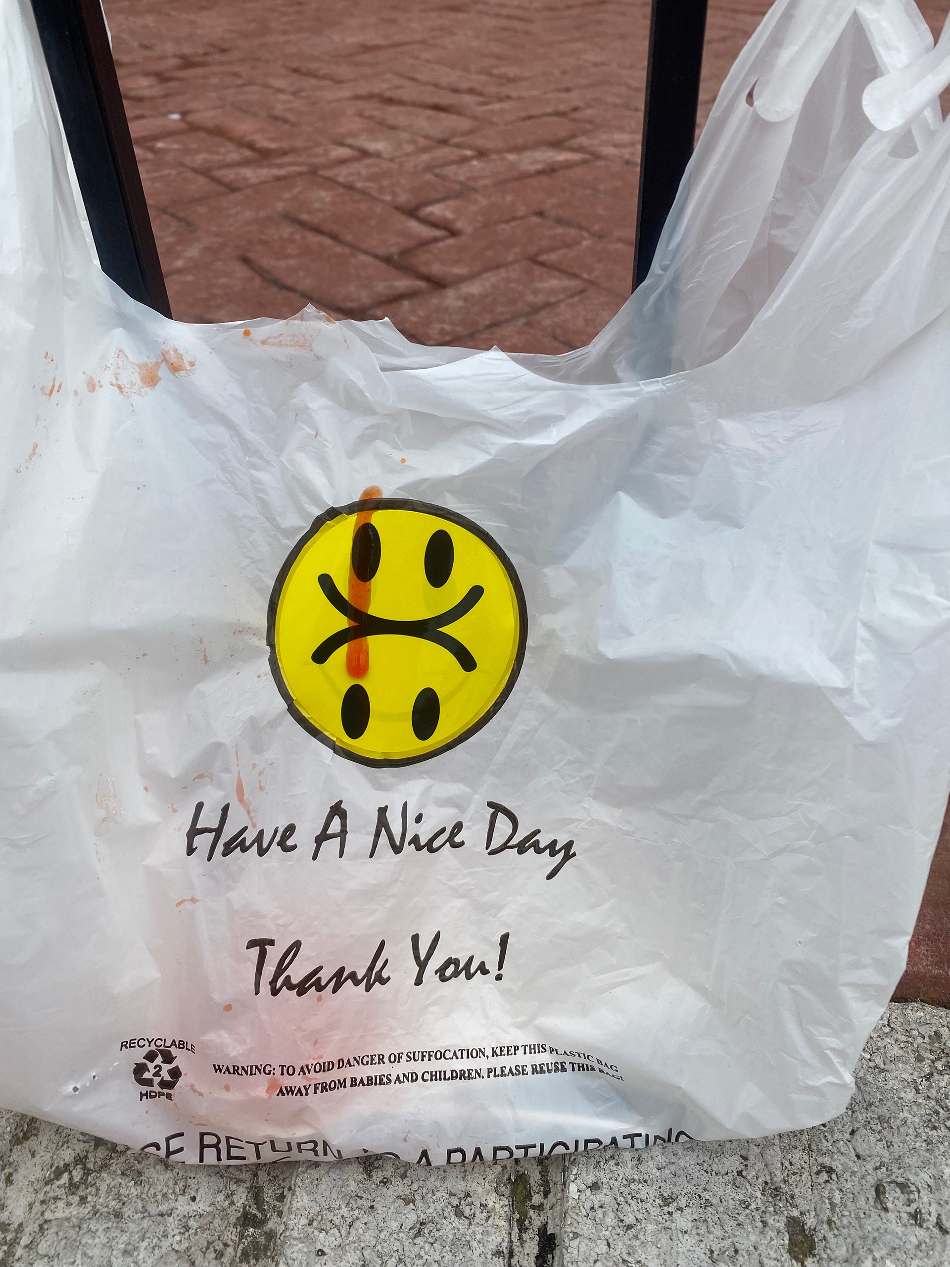 Plastic bag with mumbo sauce