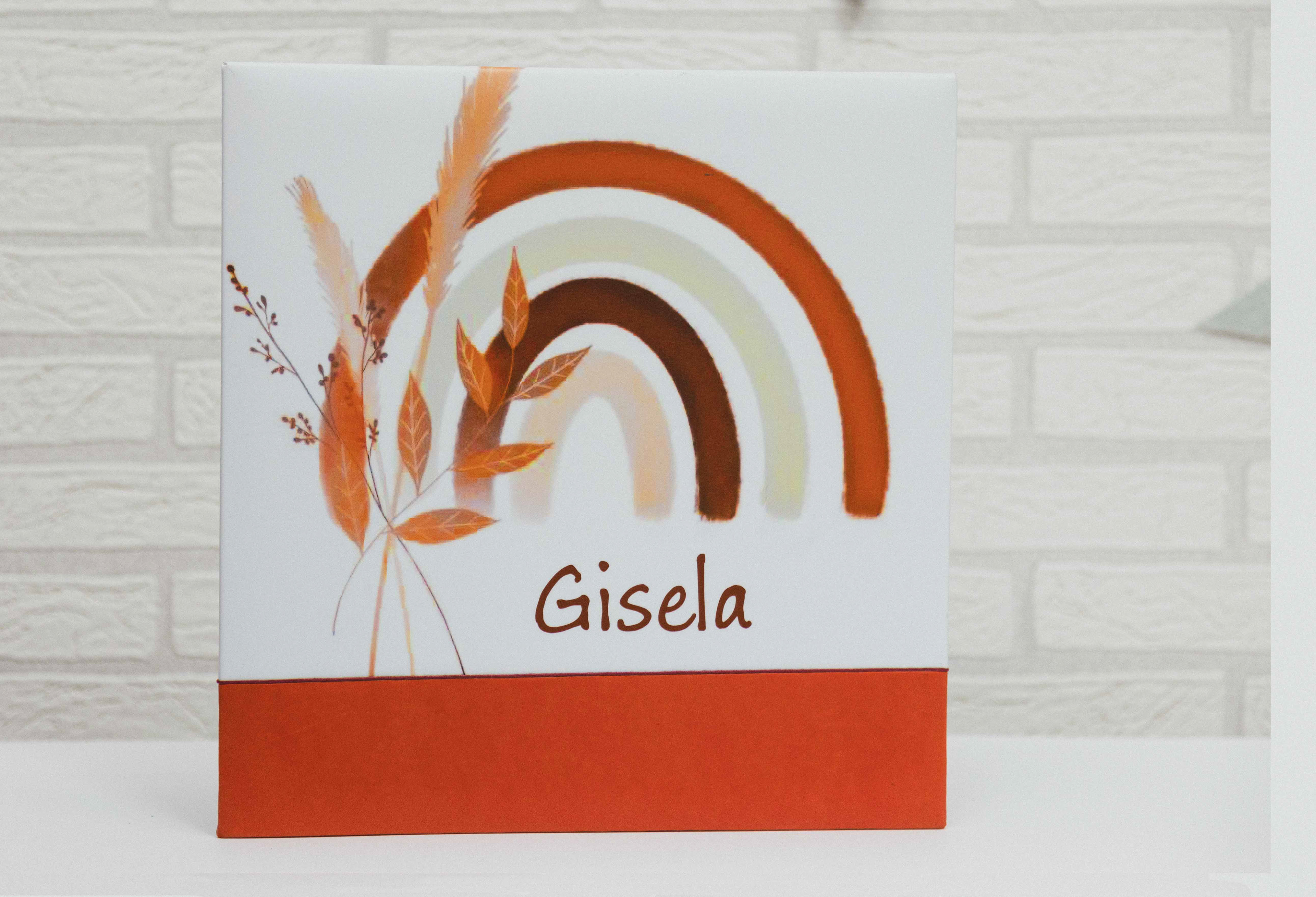 MODELO AB 609  MATERIAL POLIPIEL NARANJA CON FRANJA PERSONALIZADA CON NOMBRE    