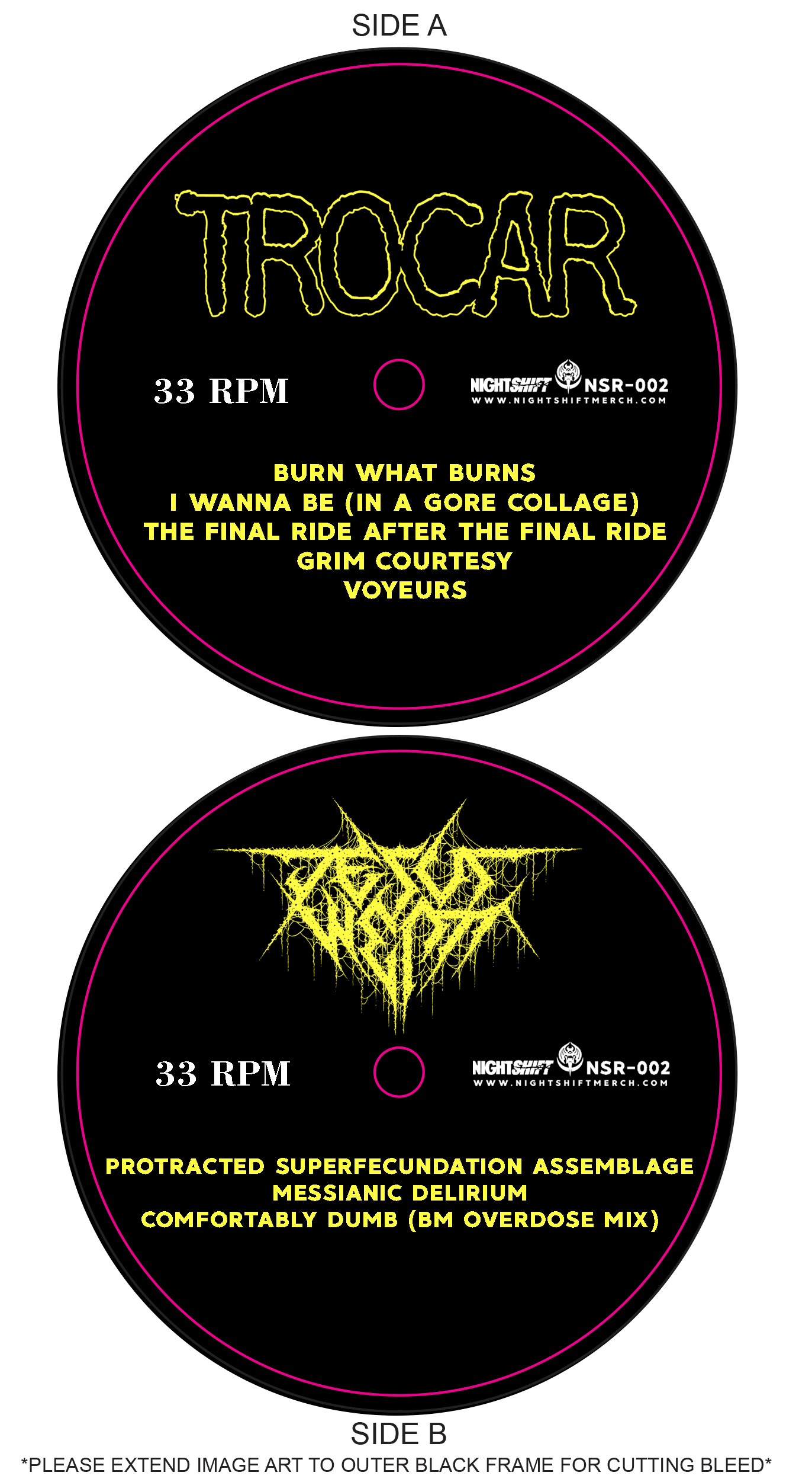 12" center labels