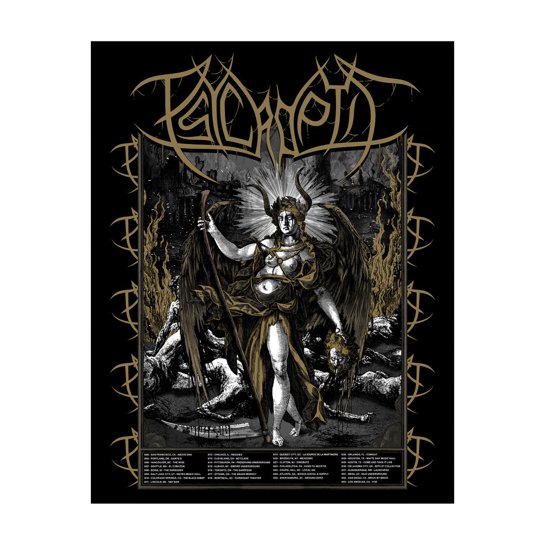 Tour poster layed out for Pyscroptic. Artwork by