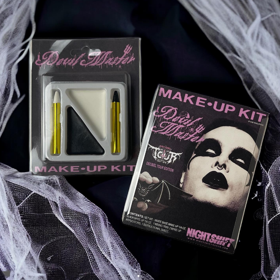 Devil Master make up kit designed for the 2024 Decibel Magazine Tour