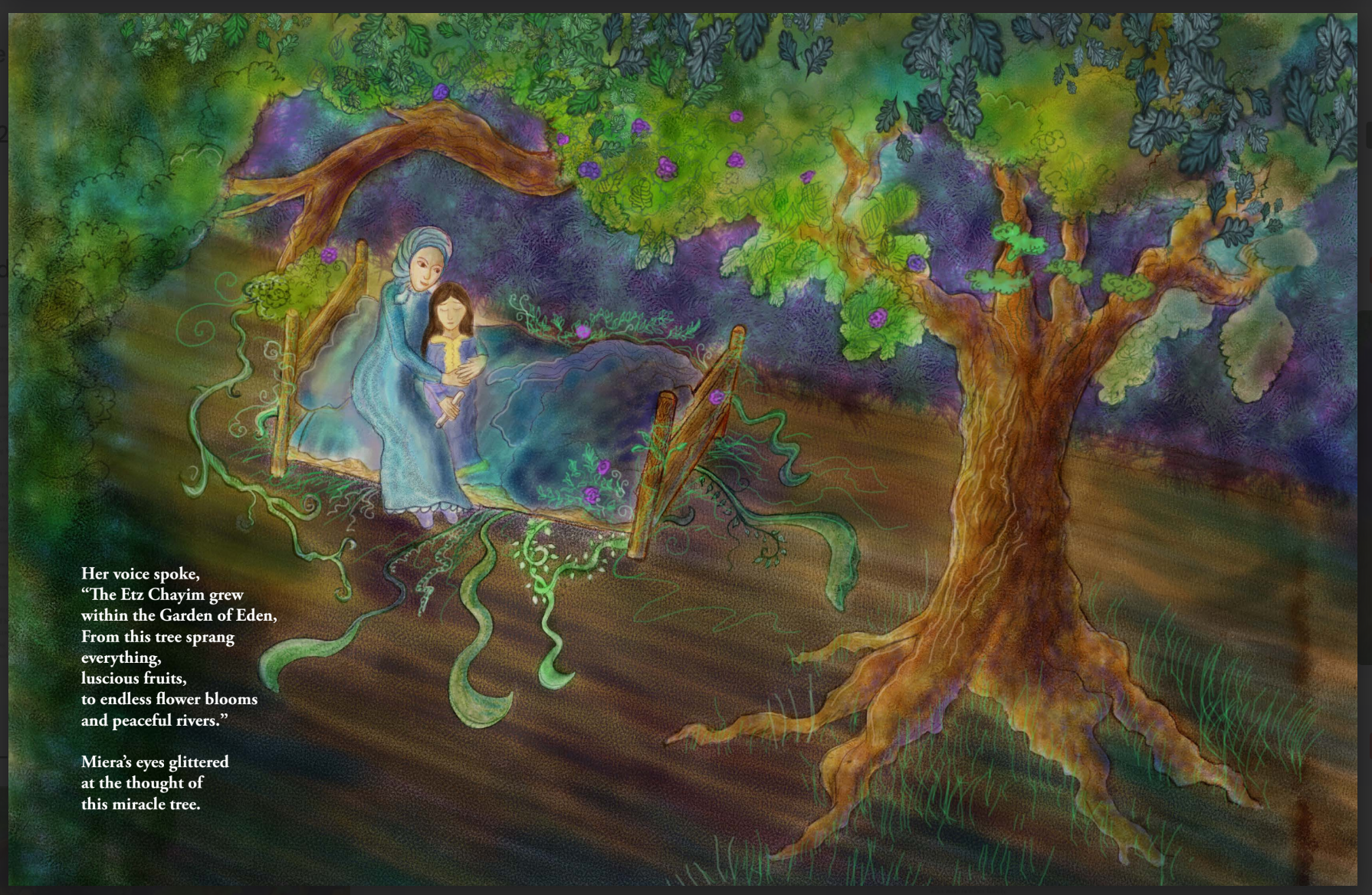 Page Spread for "Flowers of the Etz Chayim"