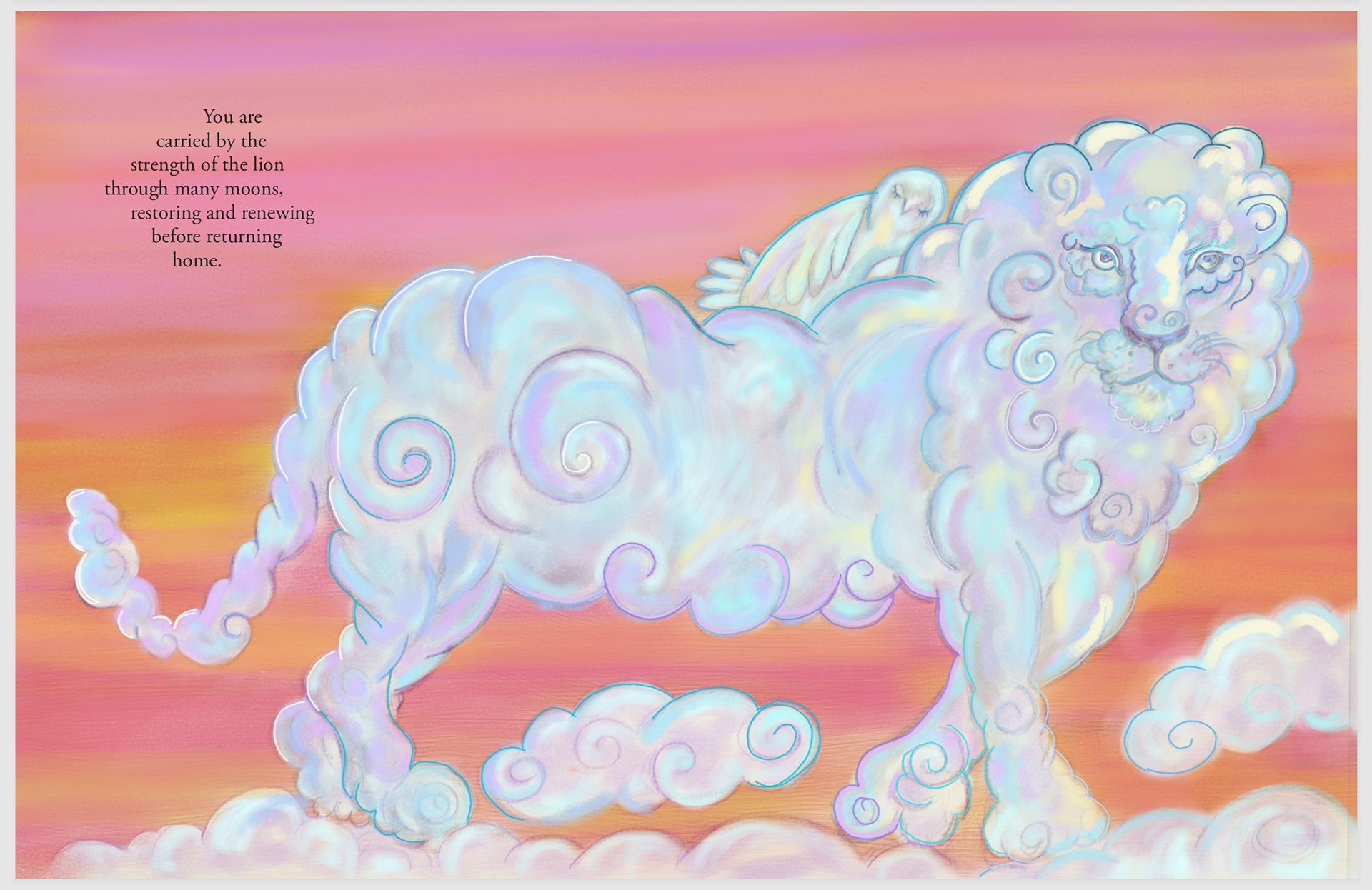 Page Spread for "Little Dove" Picture Book - Colored Pencil & Paint
