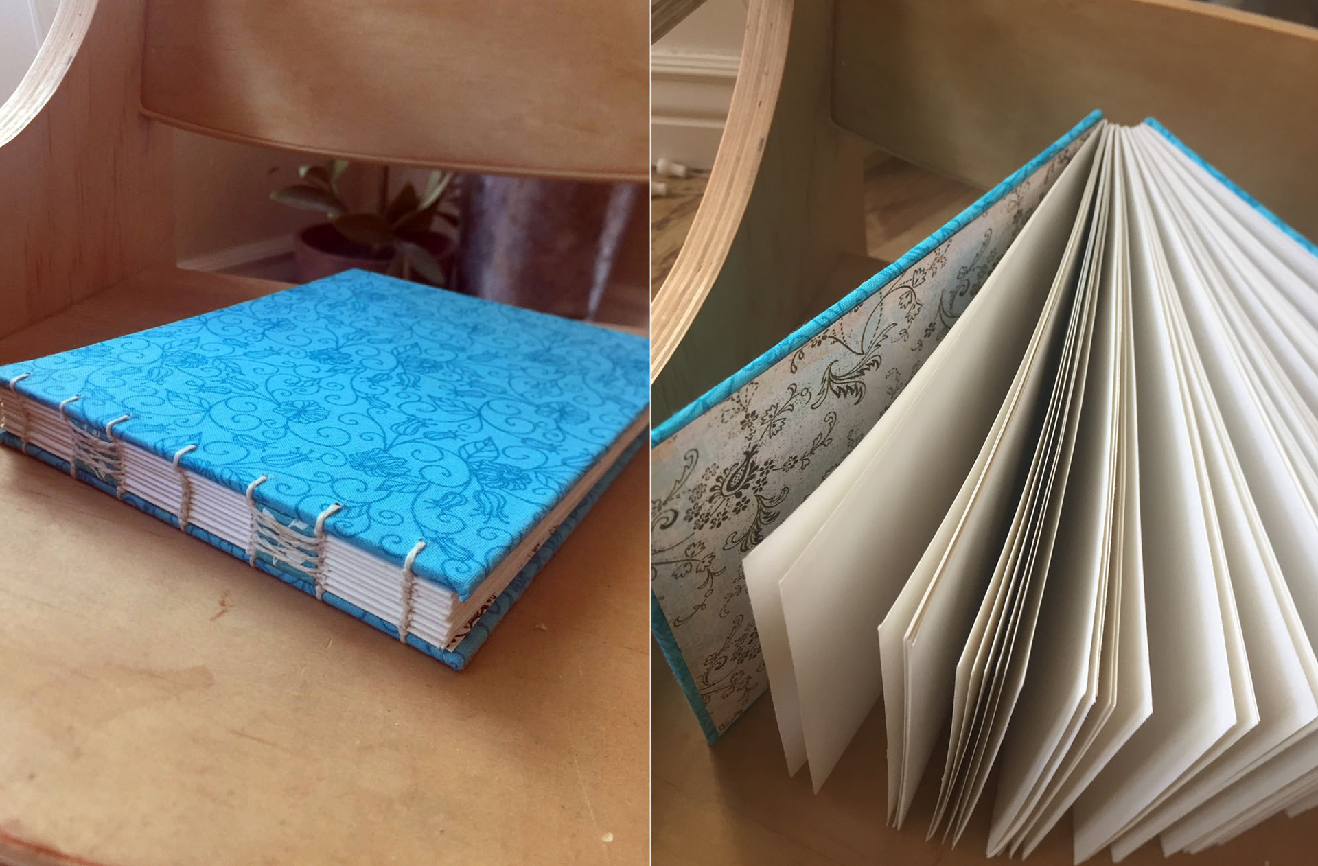 2017 Created my own book cloth to make blank journal.