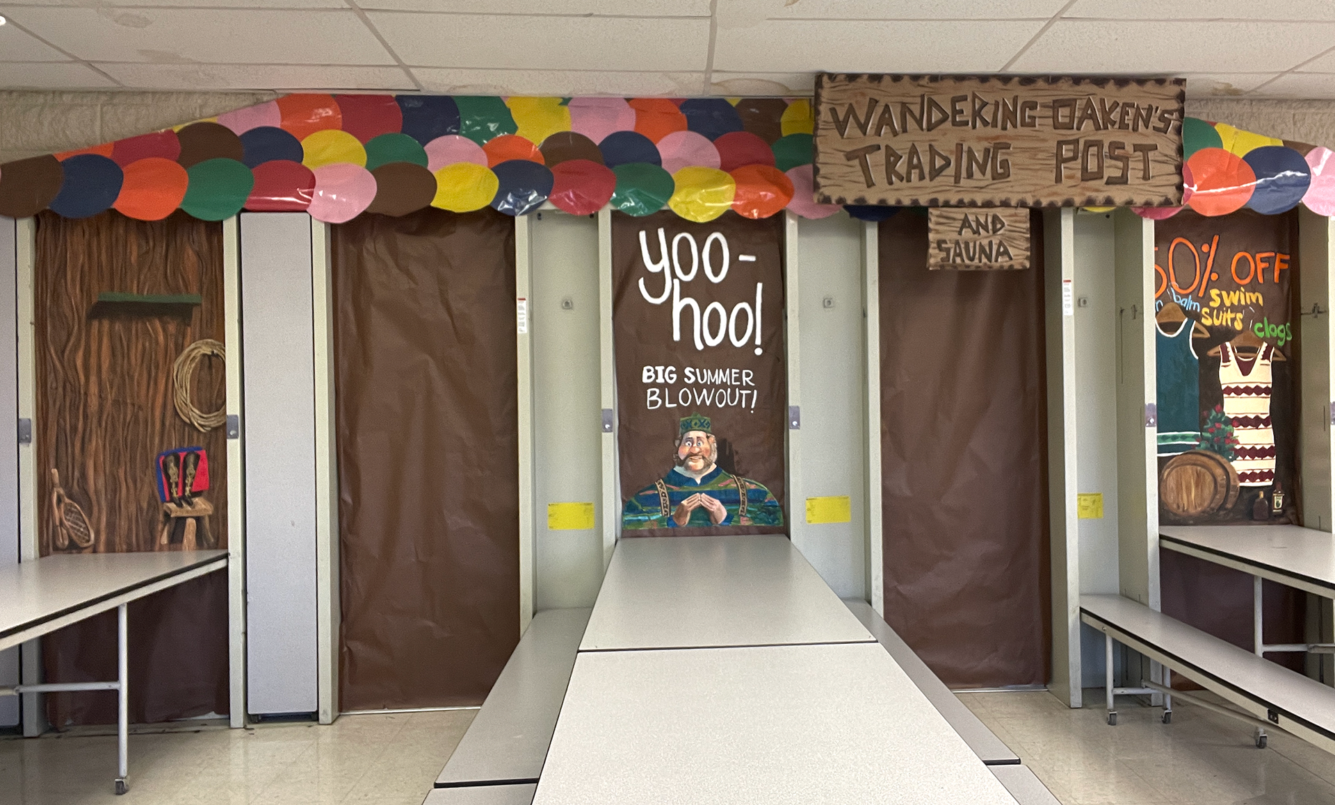 2023 Painting on butcher paper and cardboard for frozen themed Christmas lunch