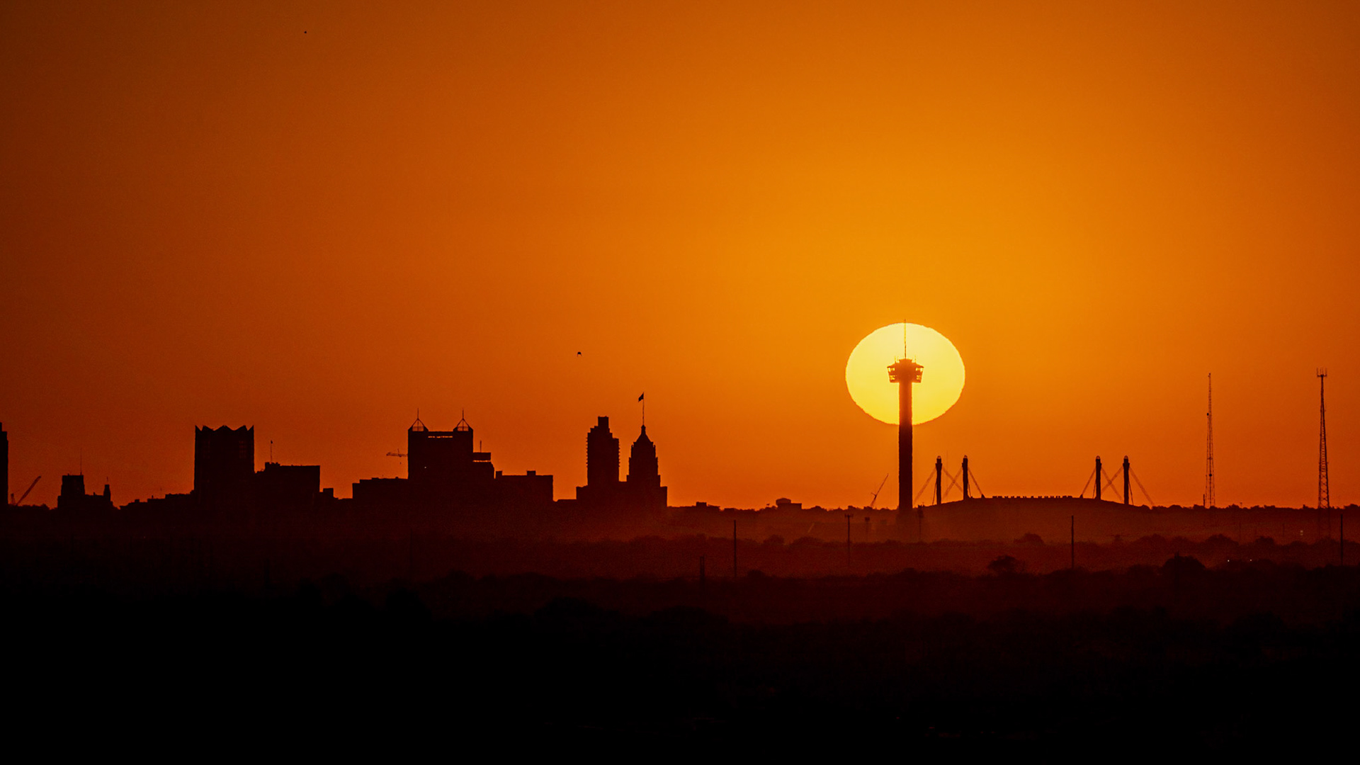 Sunrise behind Tower 2019