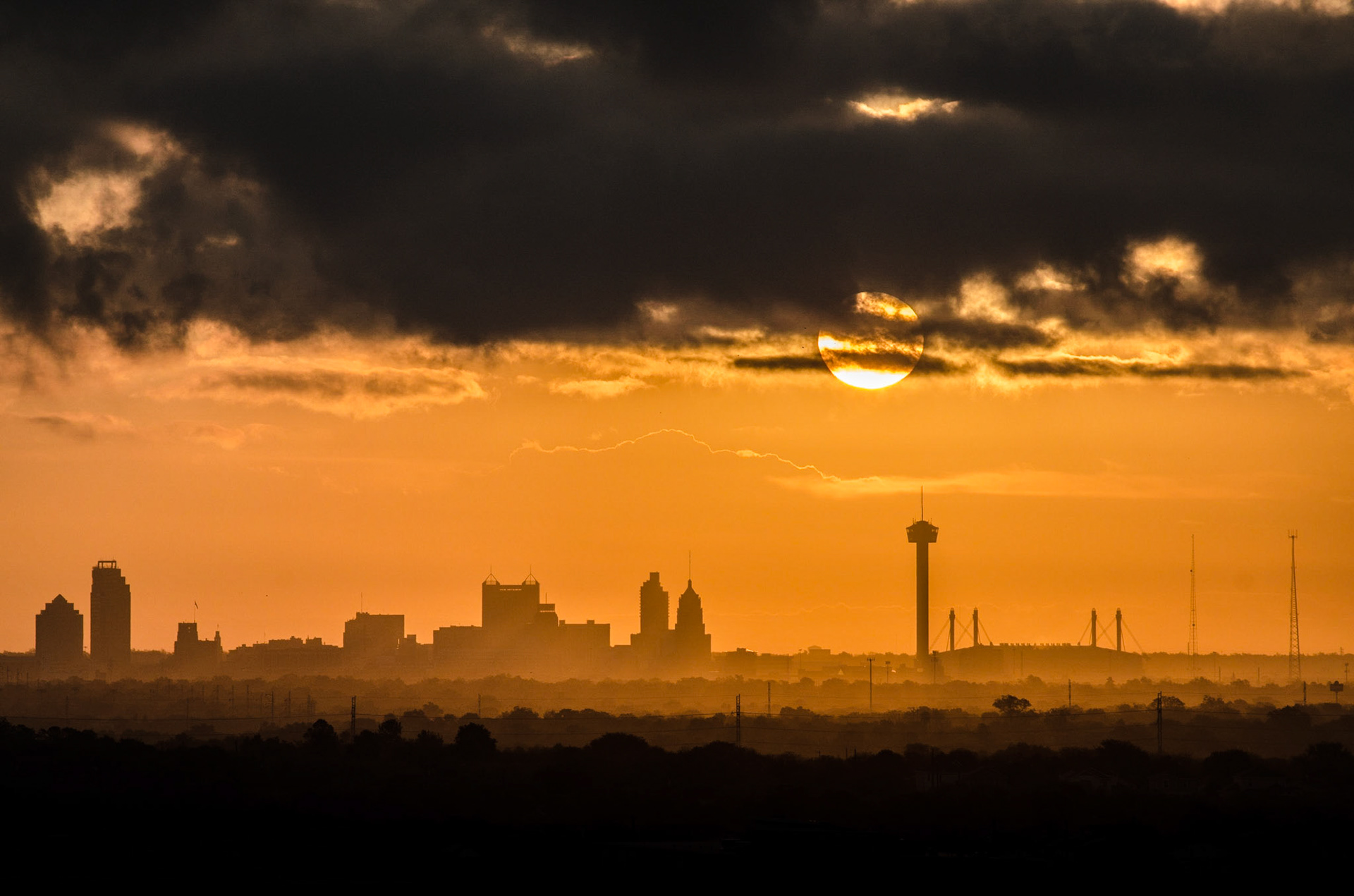 Orange Sunrise Over San Antonio