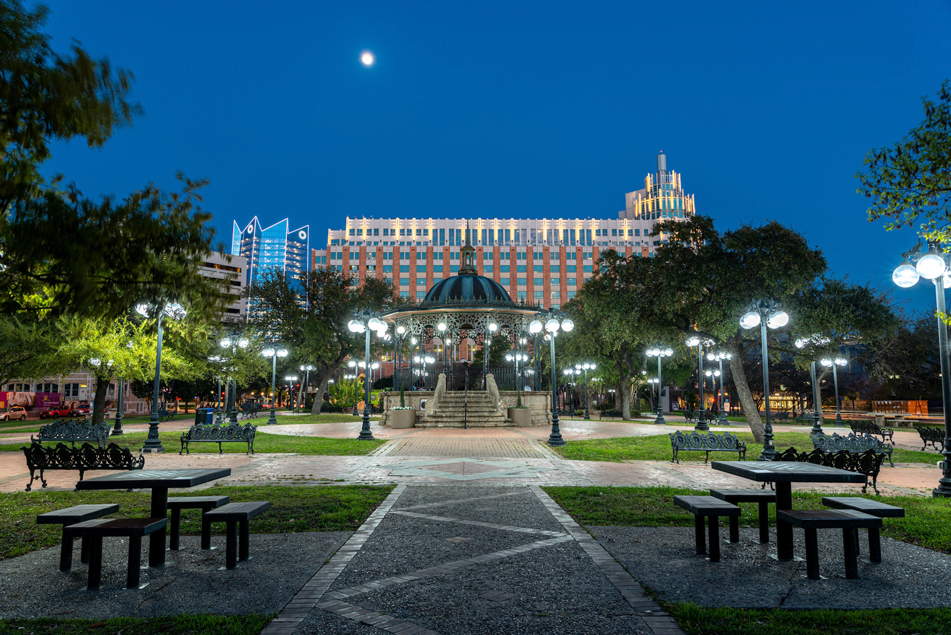 Milam Park at Dusk with Supermoon