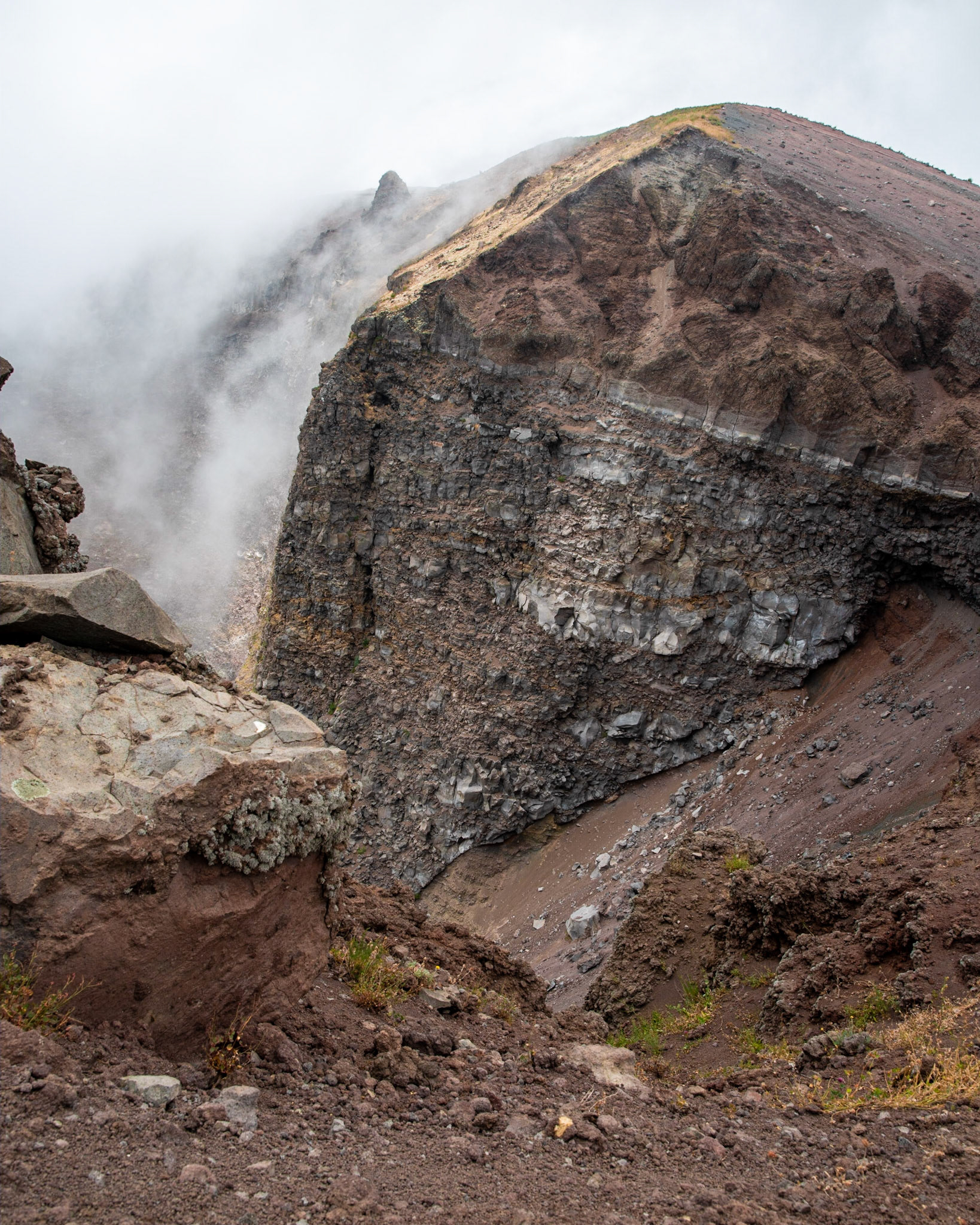 Mount Vesuvio Blanketed by Passing Clouds