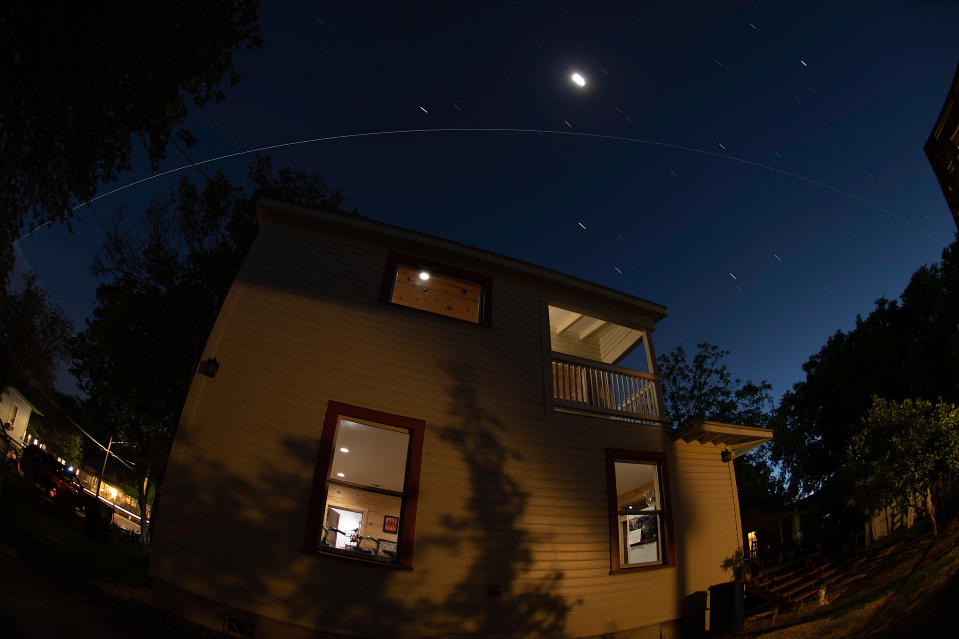 That's my house in the foreground. And the International Space Station flying over it.