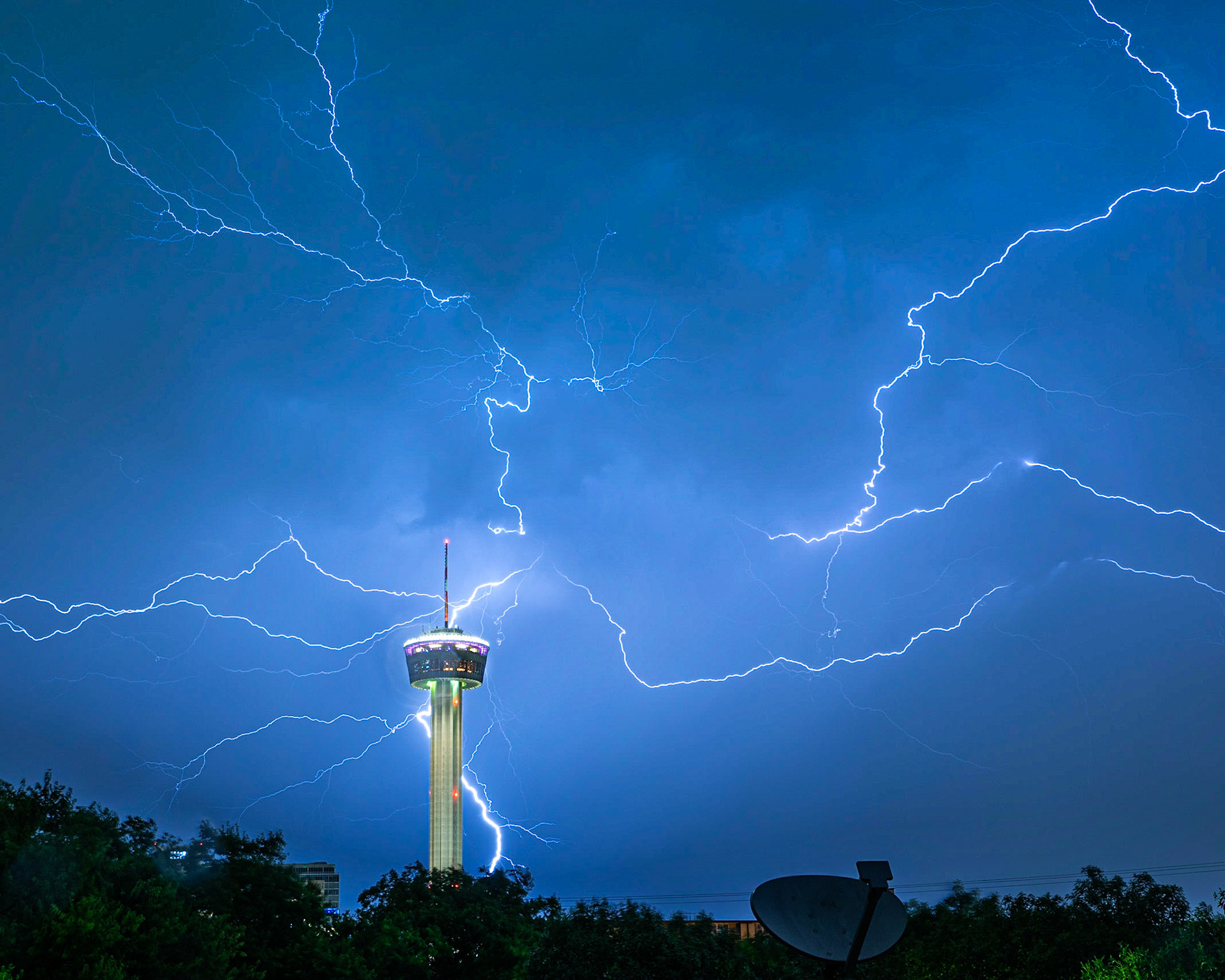 Lightning Background and Tower