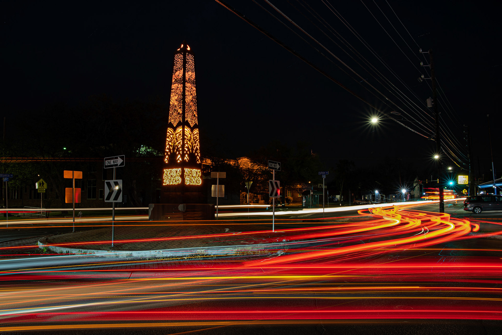 The Beacon and "S" Light Trails