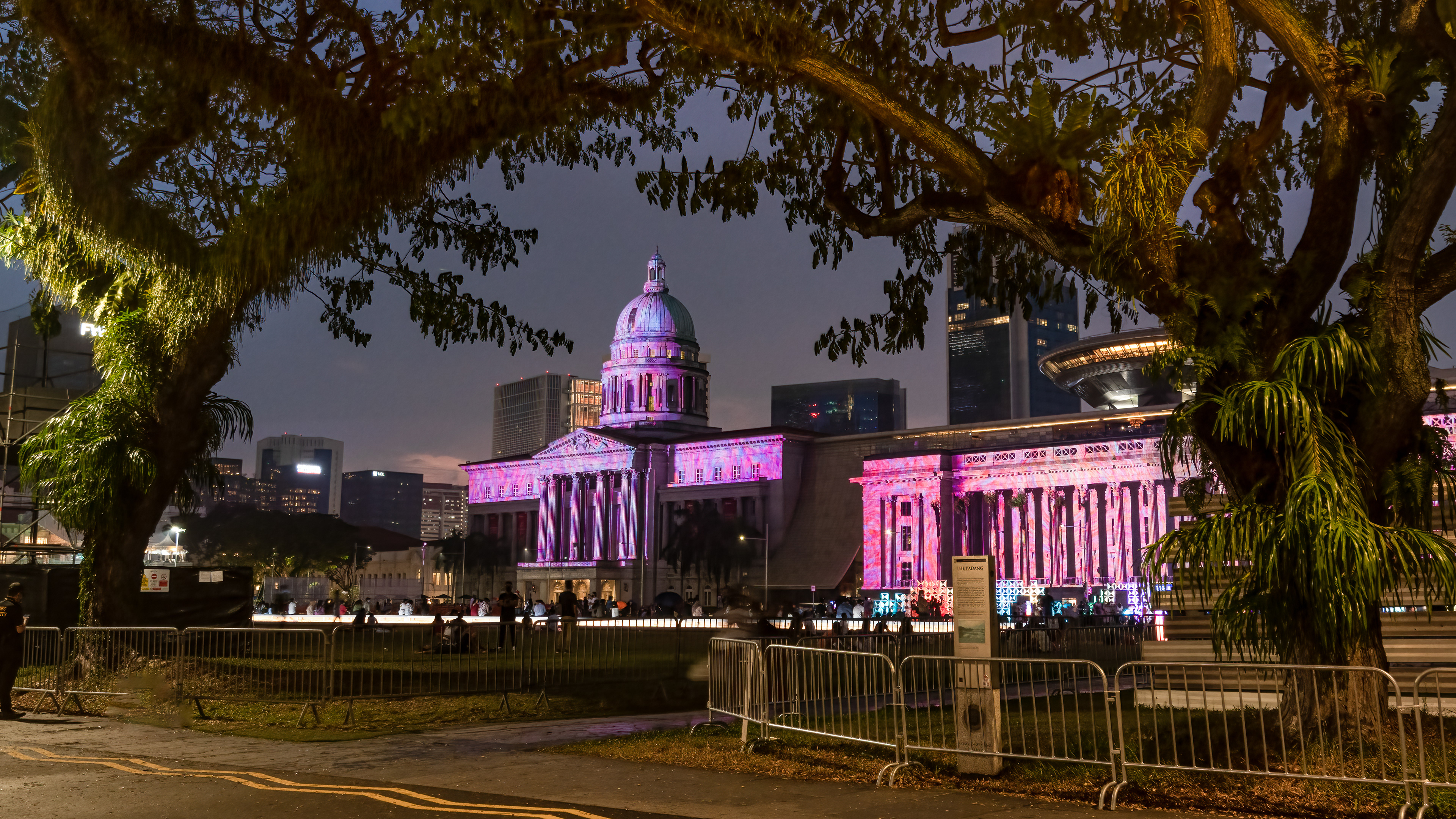 The National Gallery of Singapore lit up for the i Light (Night to Light) festival- 2022