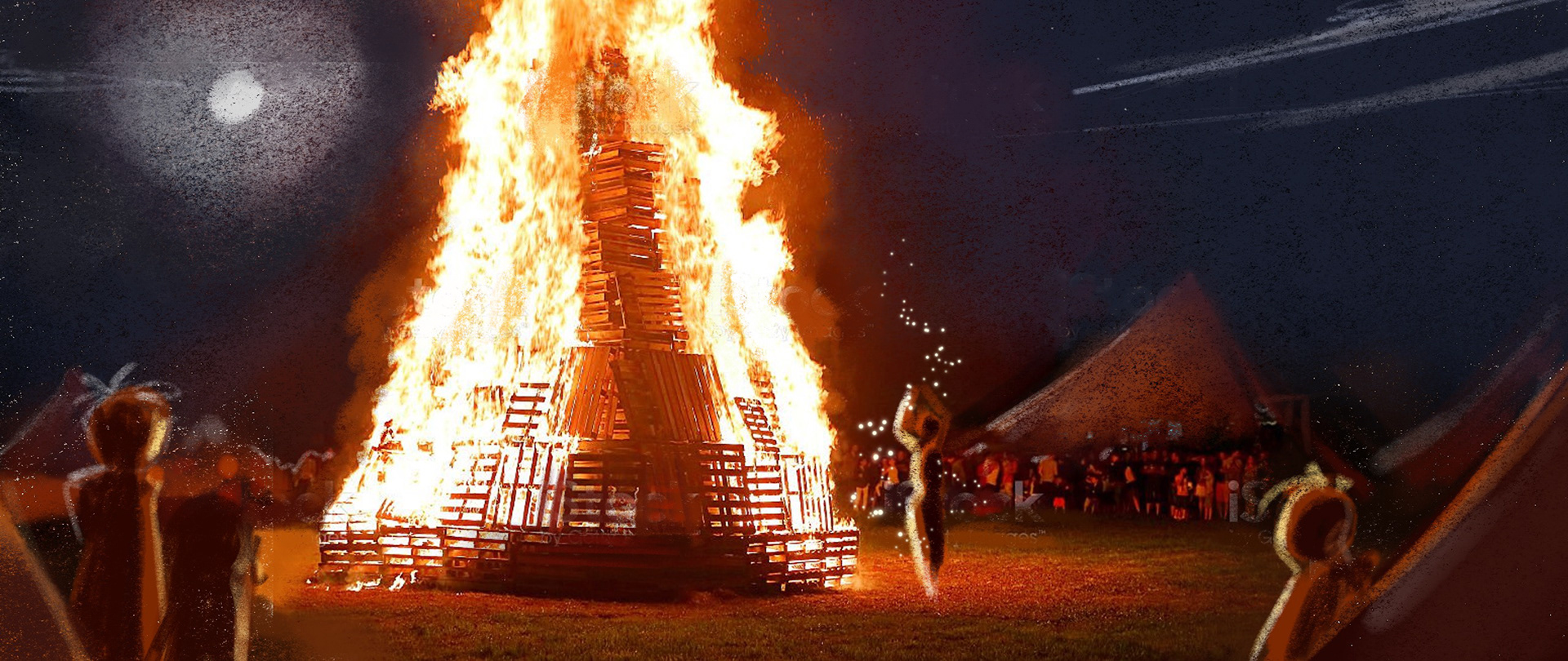 Photo bash to get the feel of the bonfire.