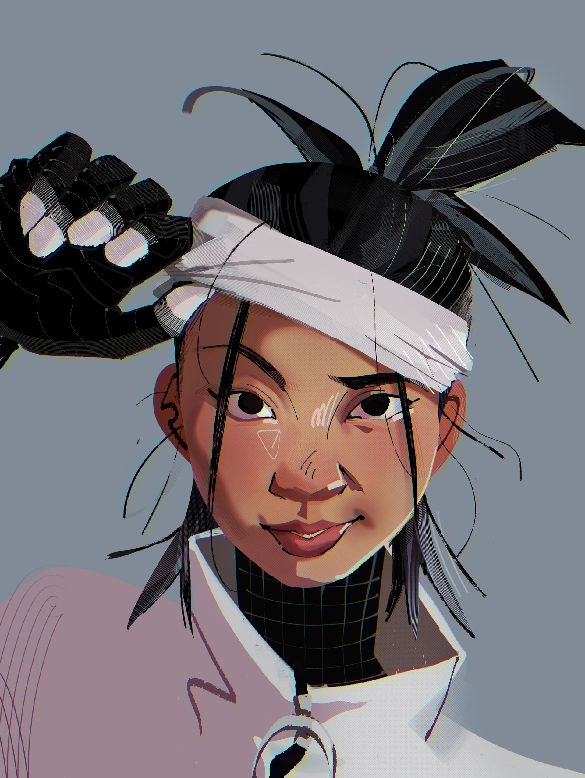 Self-portrait in Mielgo's style