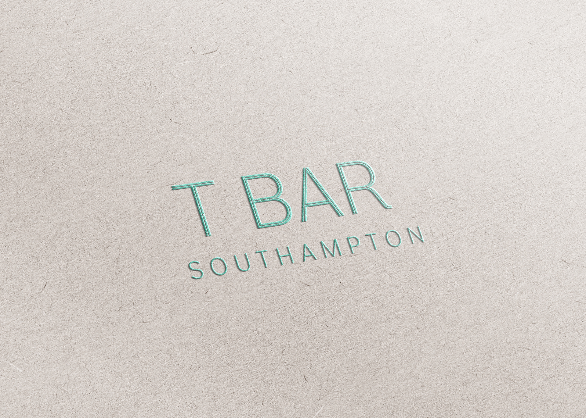 T Bar Southampton Wordmark _ Teal Embossed