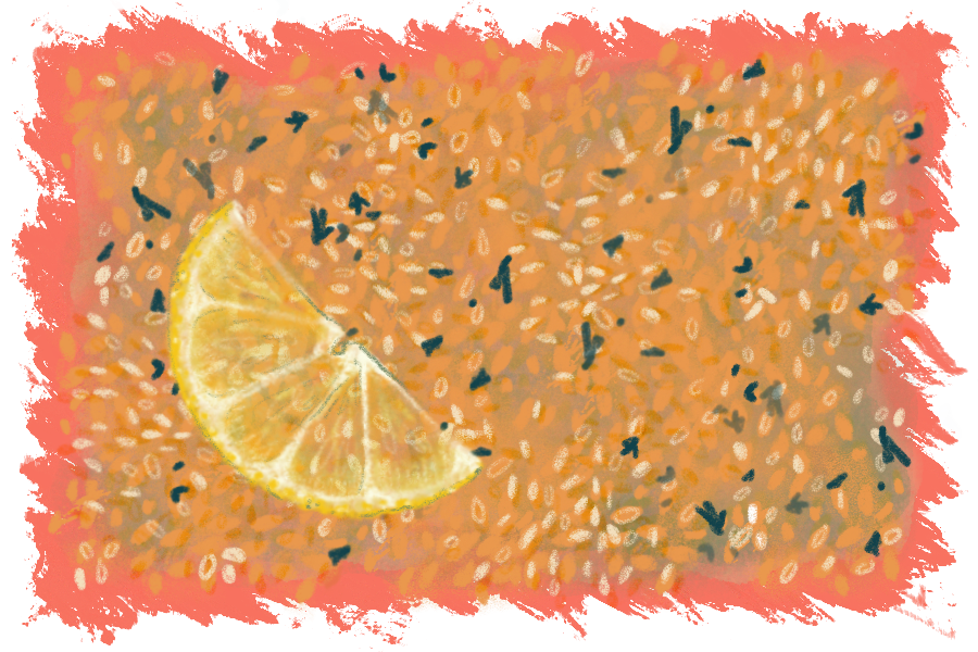 Lemon Risotto | Laptop Dinner Spot Illustration | Digital