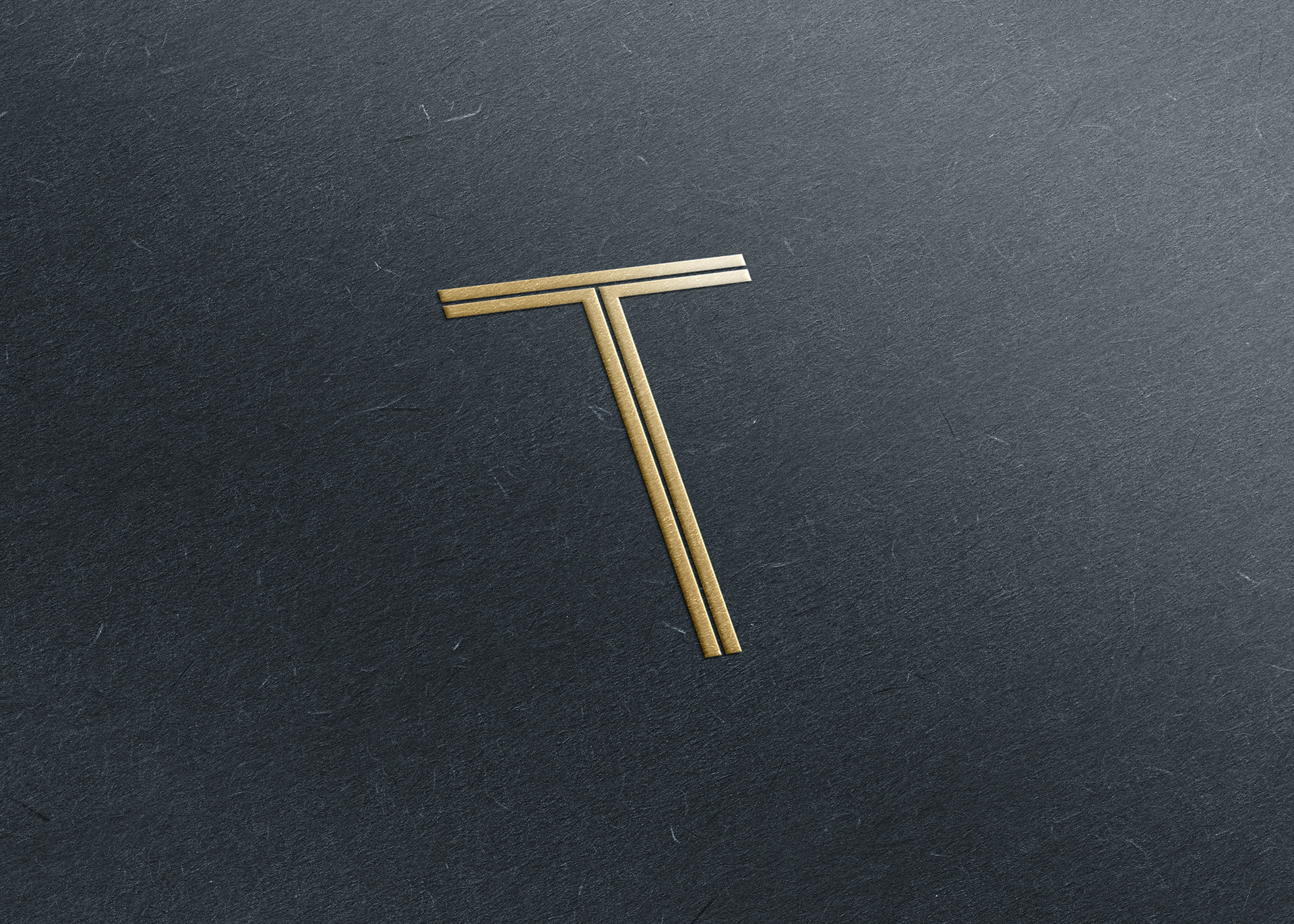 T Bar Lettermark - Gold Embossed