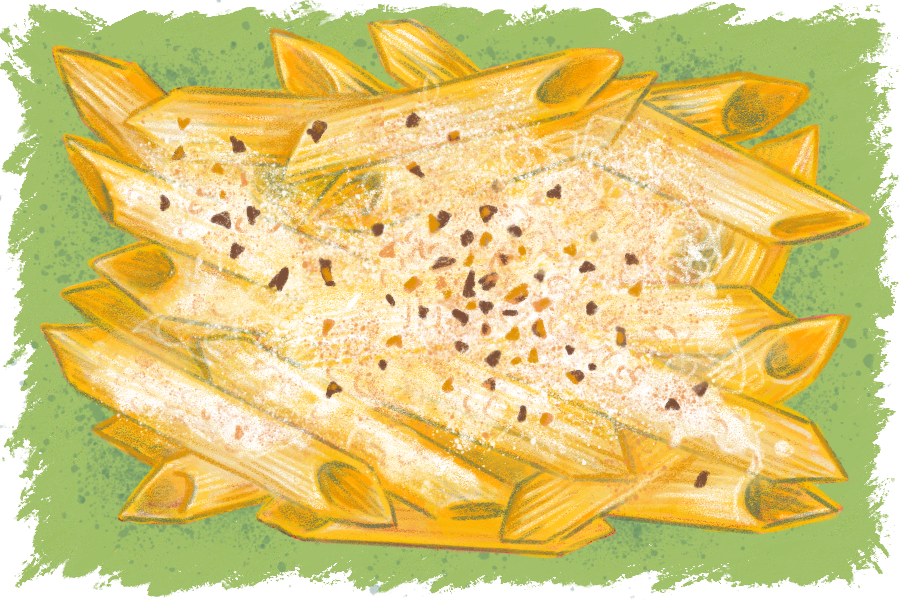 Mac & Cheese | Laptop Dinner Spot Illustration | Digital
