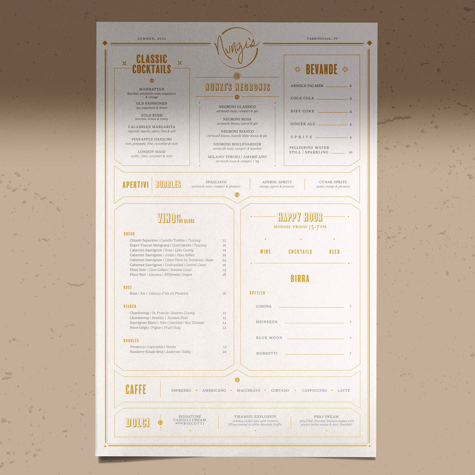 Cocktail & Dessert Menu