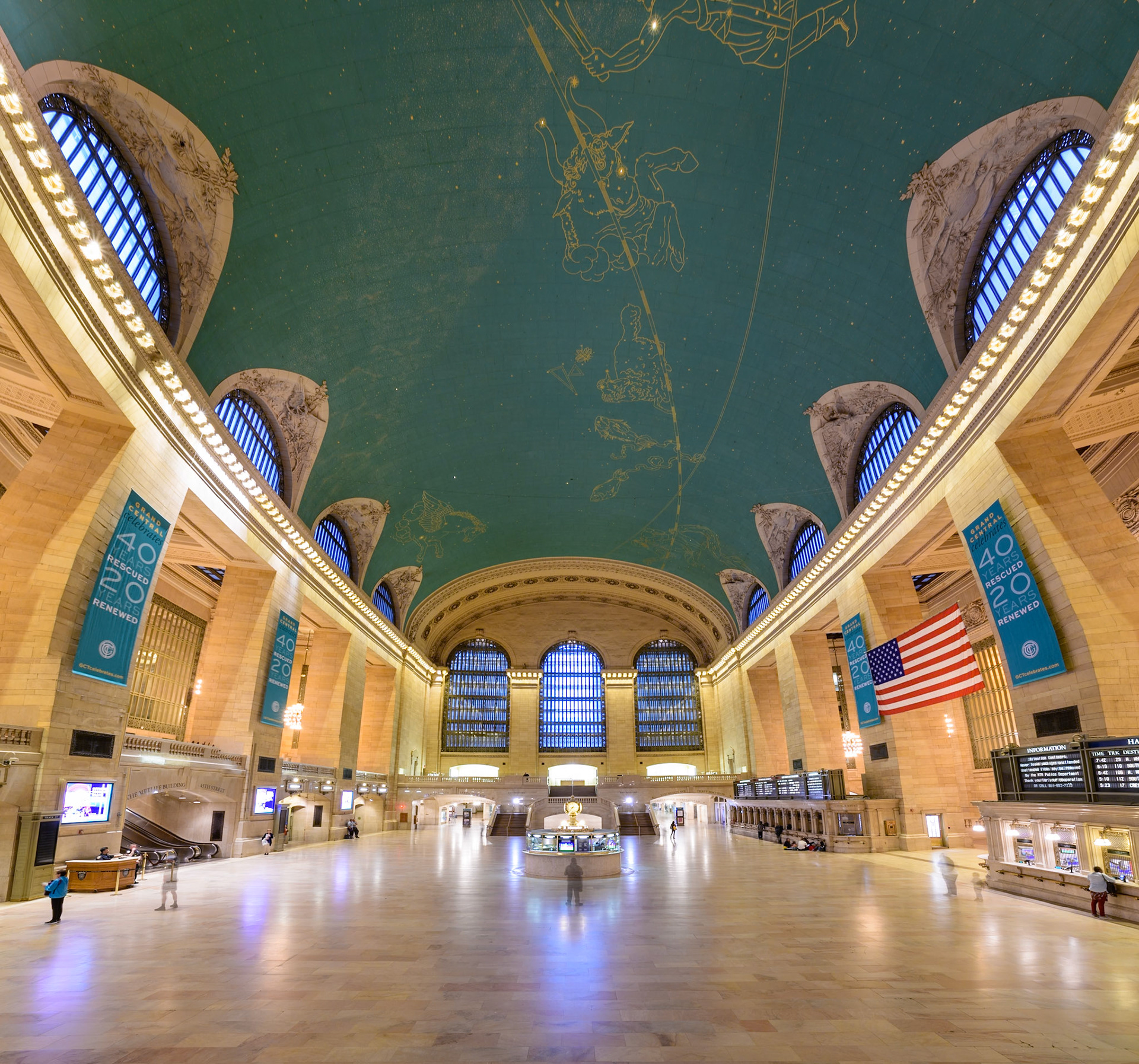 Early morning with only few people milling about, it was possible to capture the window reflections on the floor of Grand Central Station. New York, New York