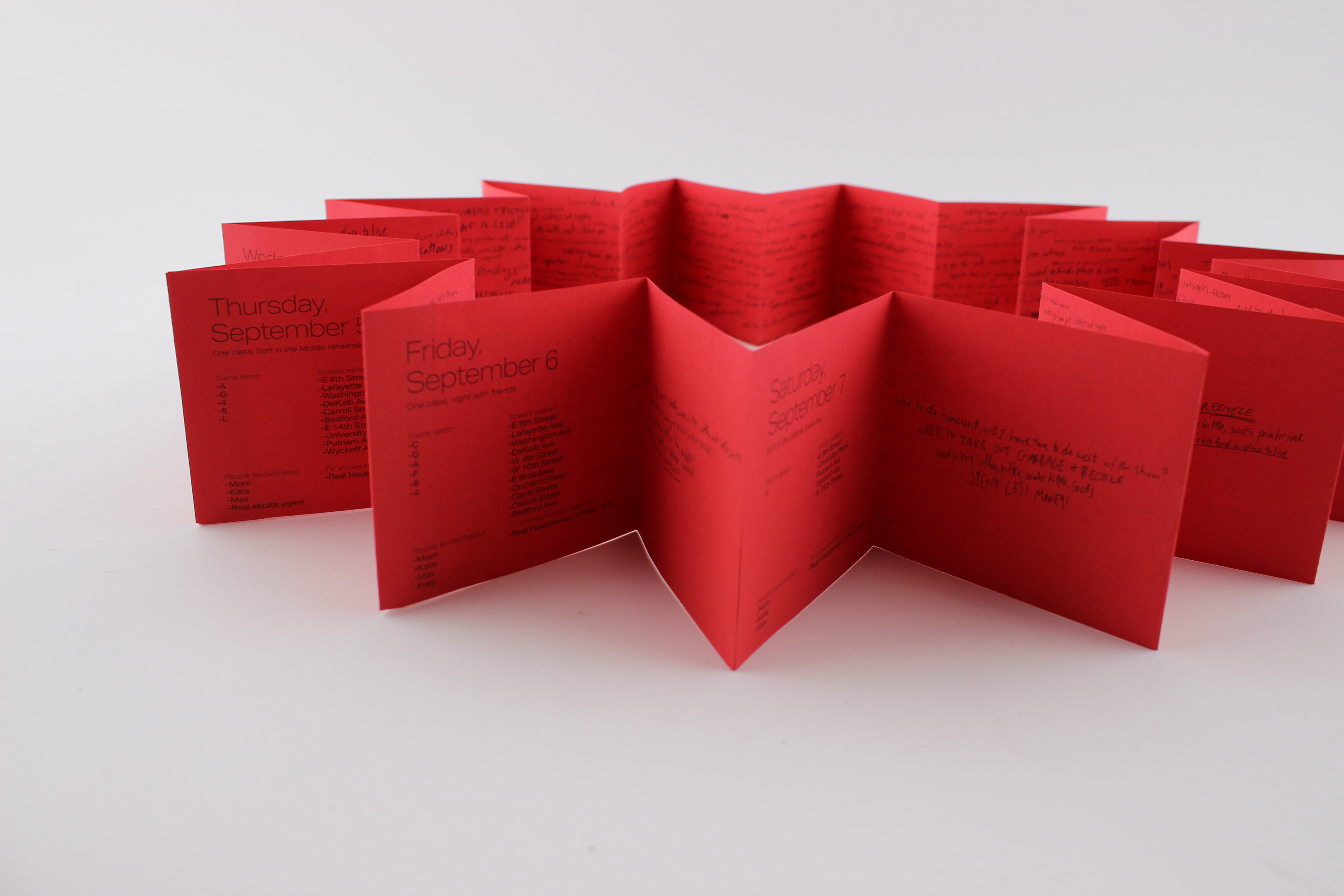a close up of the accordion book