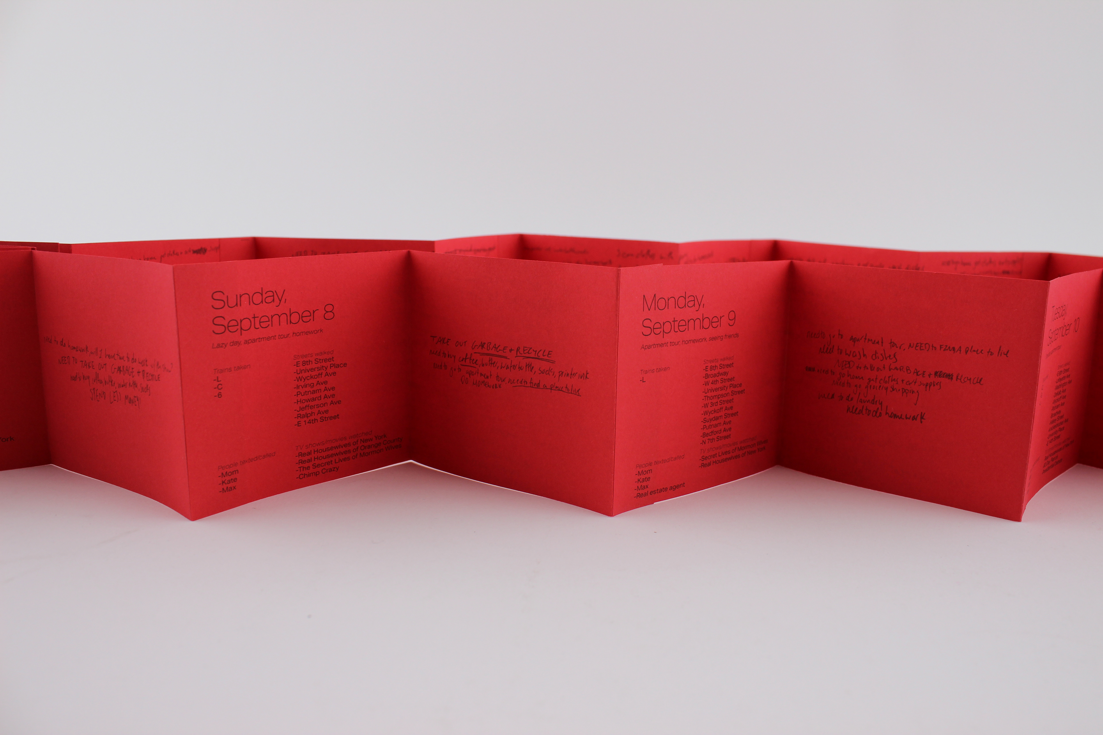 a close up of different spreads in book