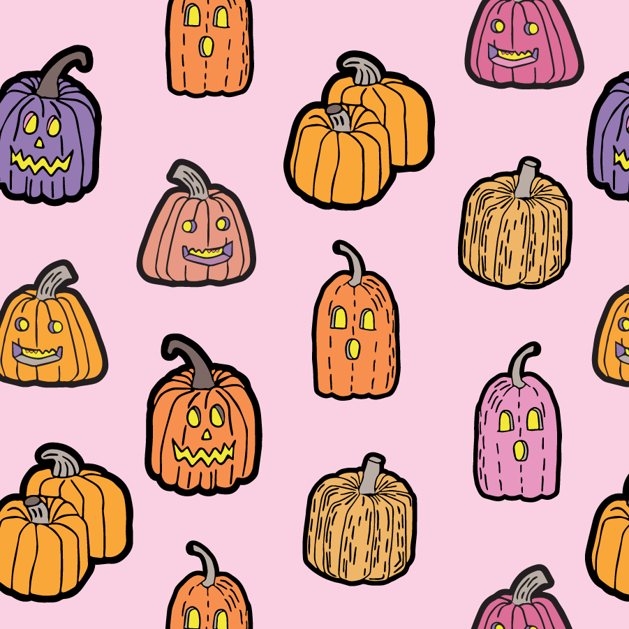 Jack O Lanterns on Pink