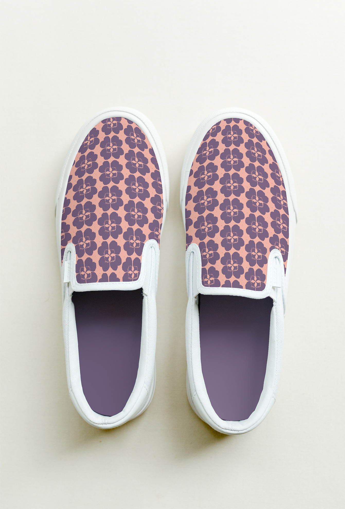 slip on canvas shoes with the Luck be with you graphic print of 4-leaf clovers