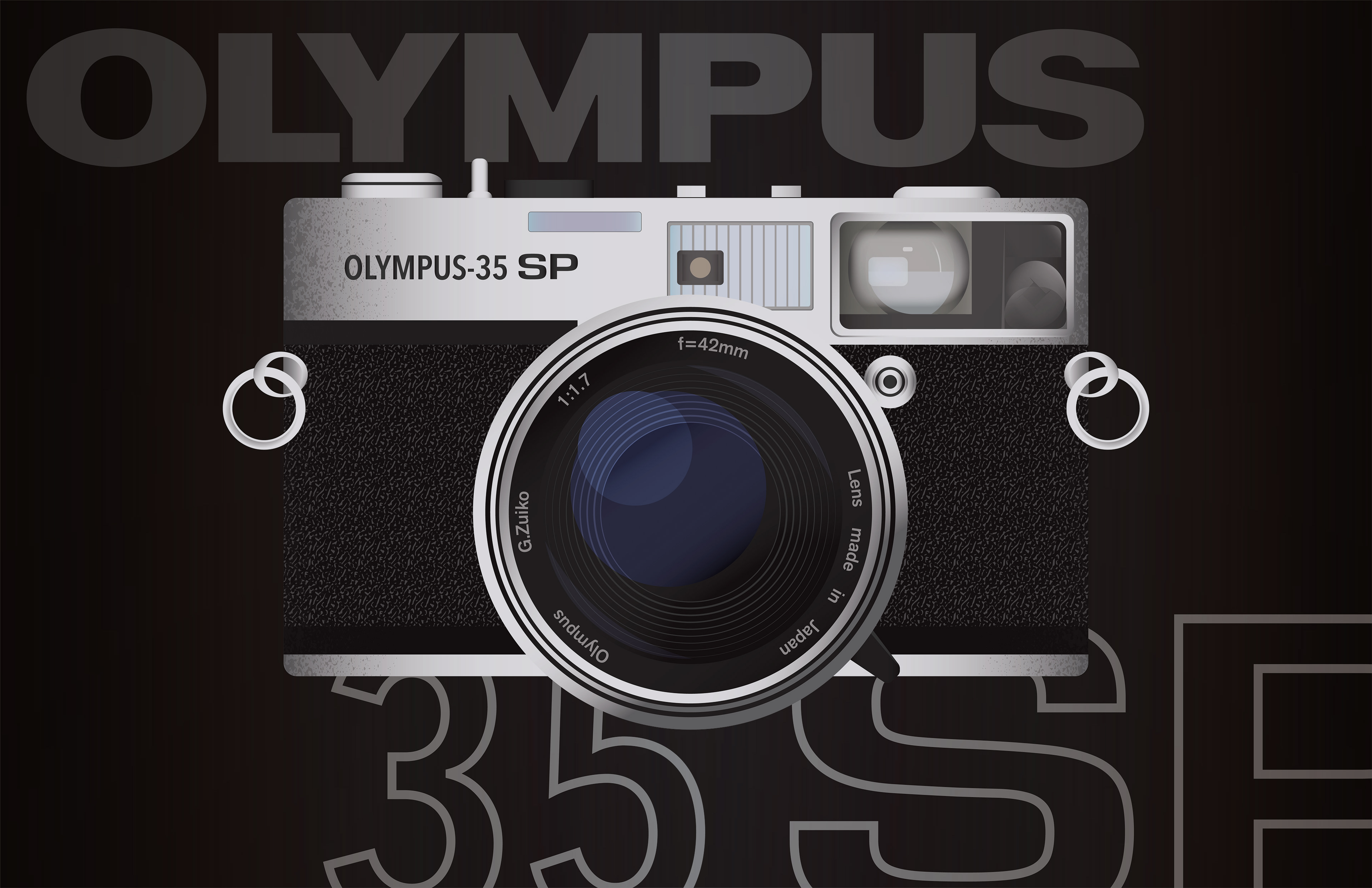 Vector Illustration of an Olympus 35 SP Camera