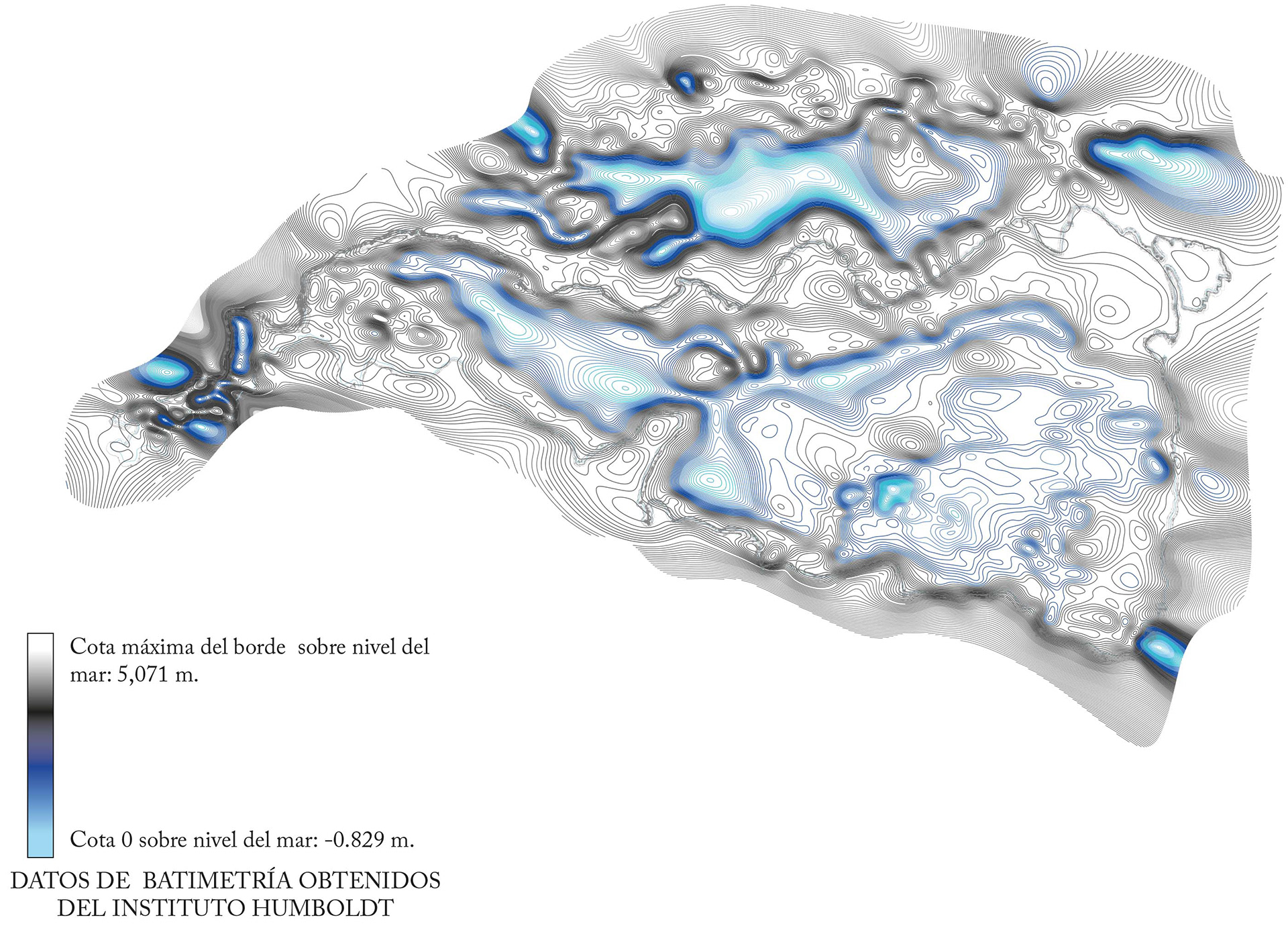 Batimetría de la Ciénaga / Bathymetry of the swamp. Creación propia.