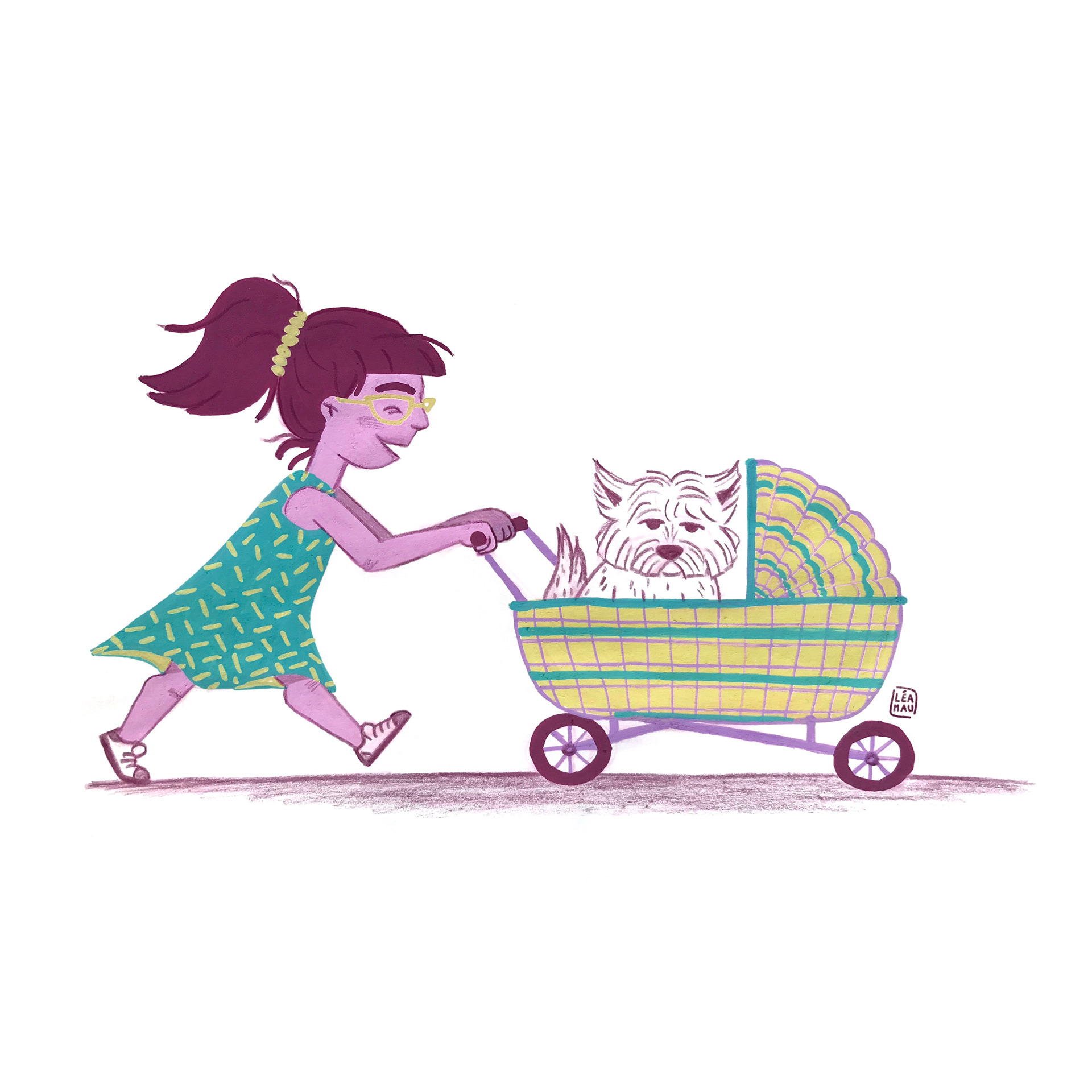 Illustration traditionelle marqueur acrylique et crayon.