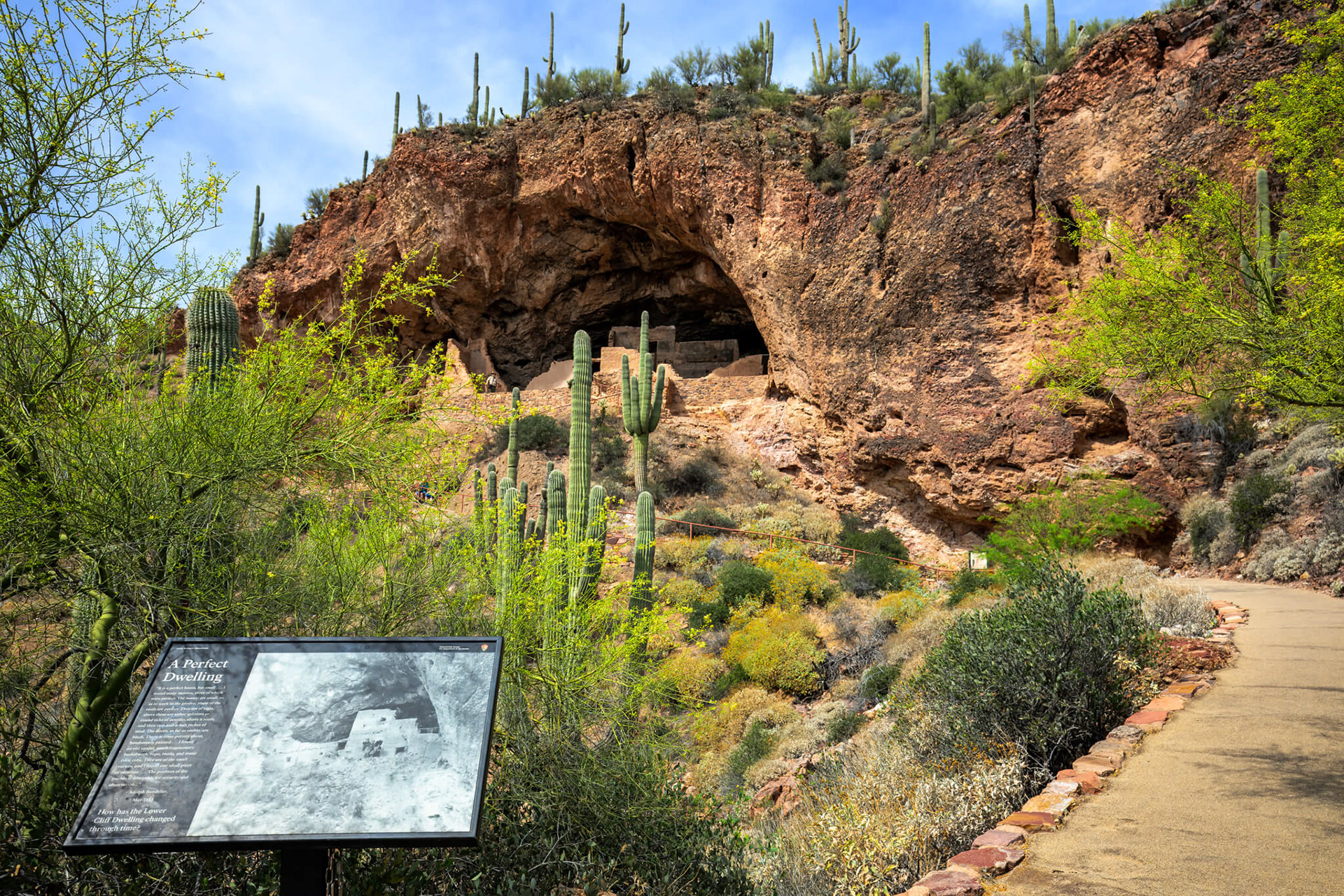 A paved path leads to the site.