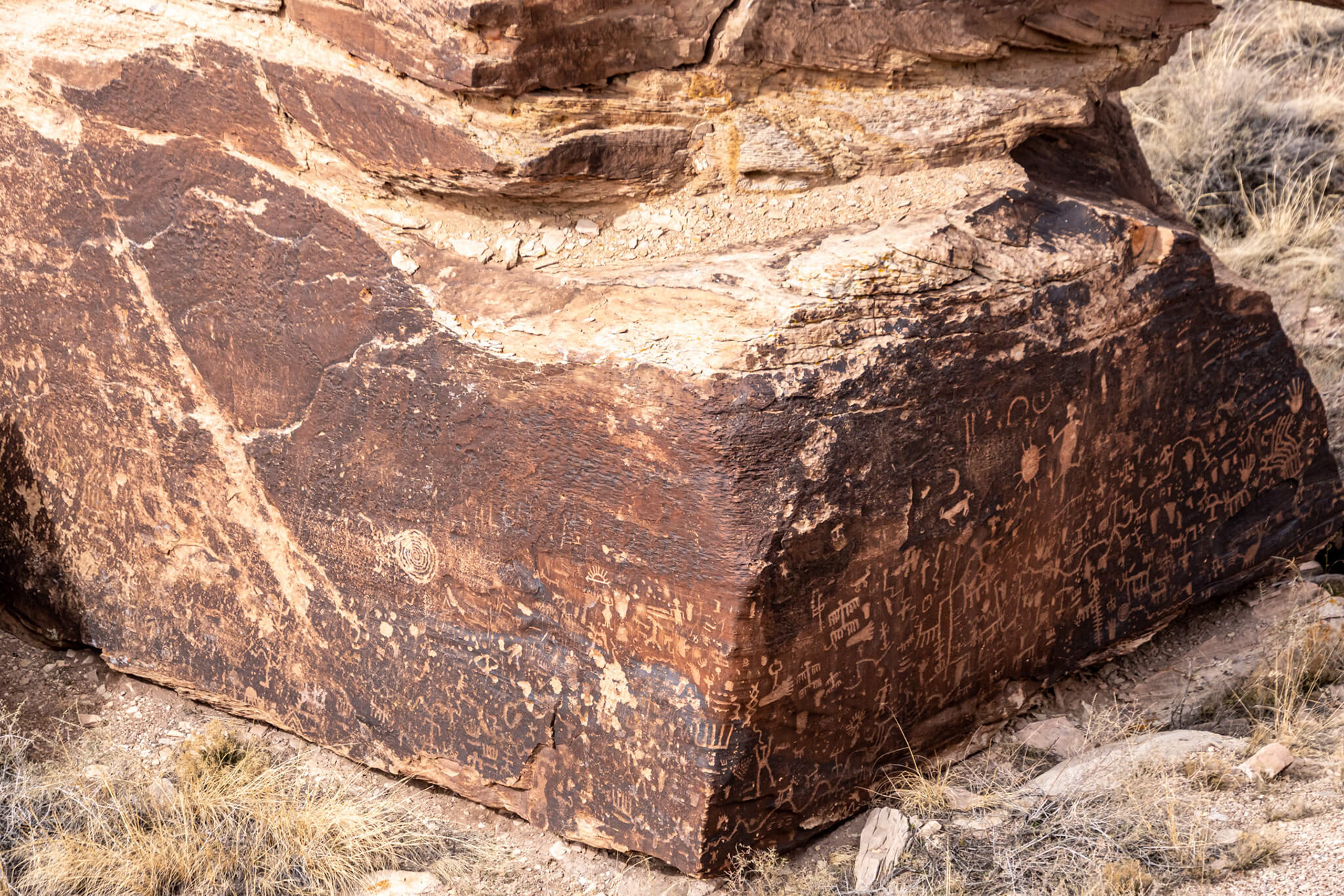 Park officials say the petroglyphs were created by Puebloan people living near the Puerco River between 650 and 2,000 years ago.