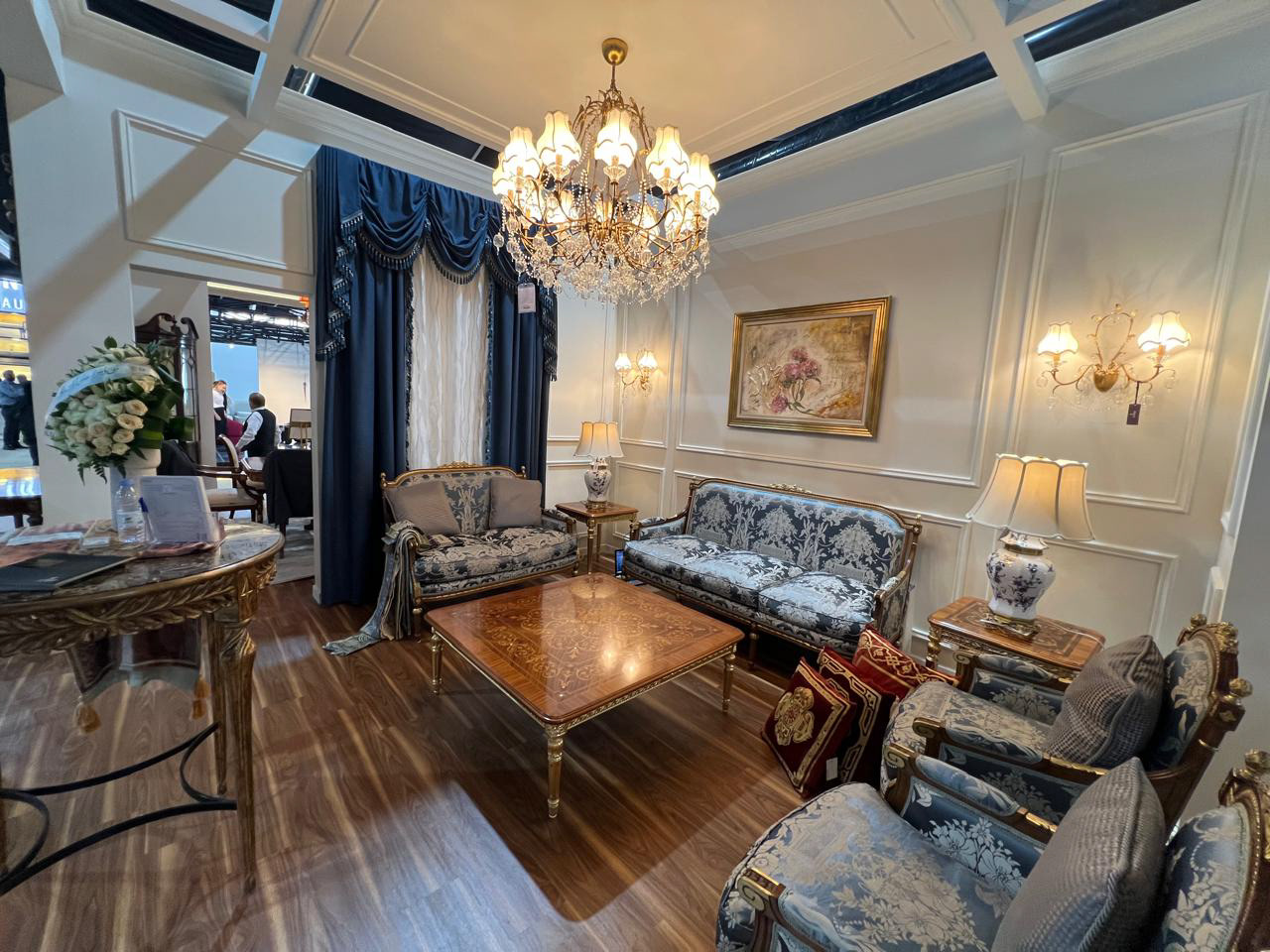 Inside the booth, featuring innovative interior design and spacious areas for an interactive experience.