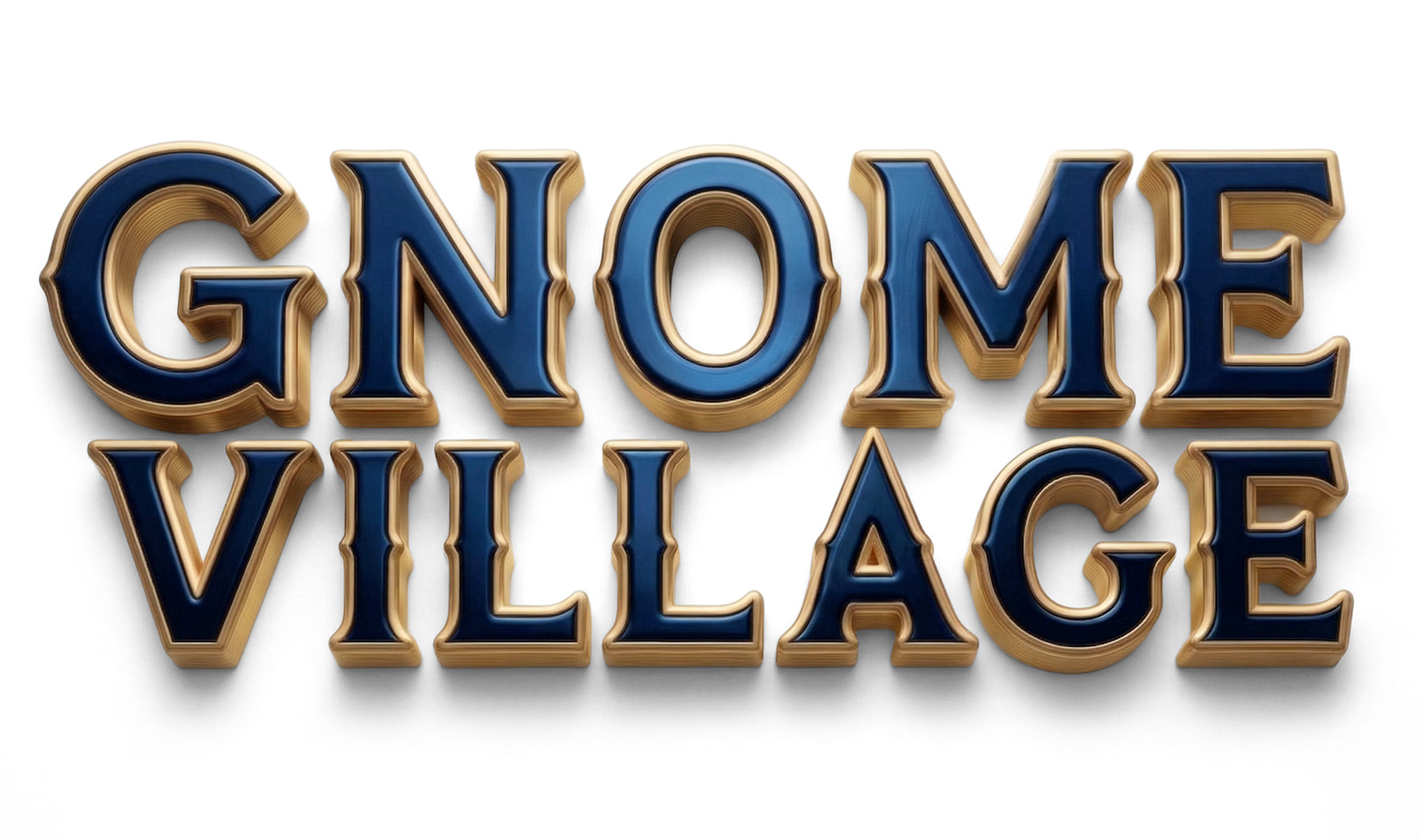 3D Typography - Gnome Village Cover Book