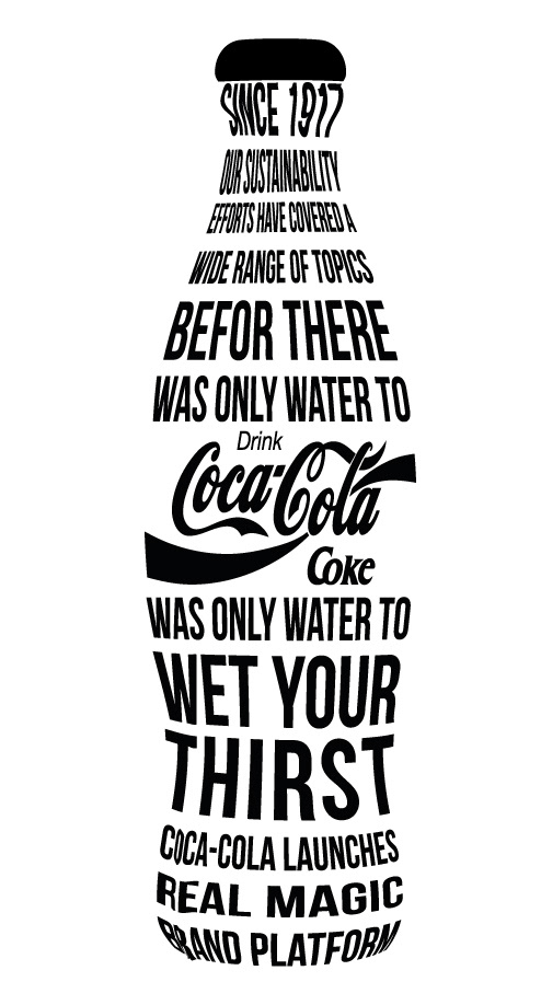COCA COLA TYPOGRAPHY SILLOUTTE  DESIGN