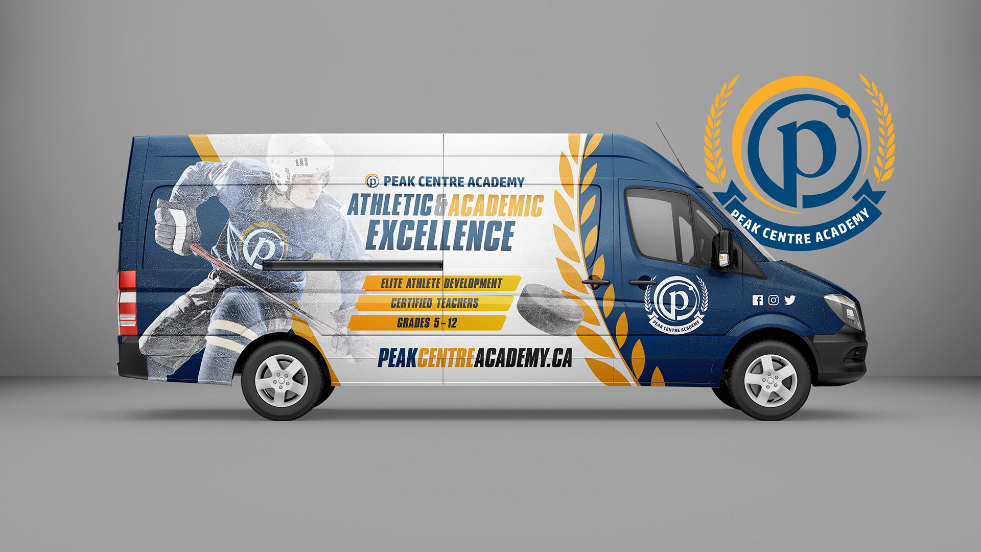 Passenger van vinyl wrap design mockup.