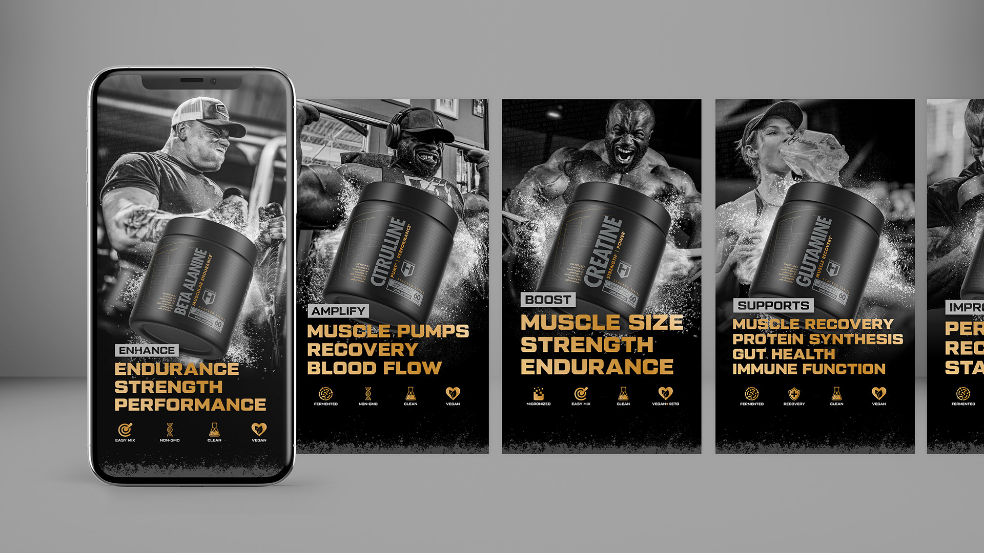 3D smartphone mockup showcasing Instagram stories designs.
