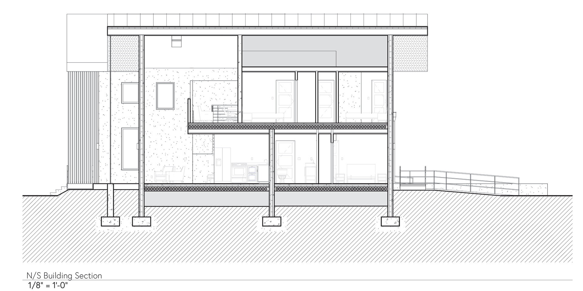 North/South Elevation Section (drawing and image credit: Marta Jost)