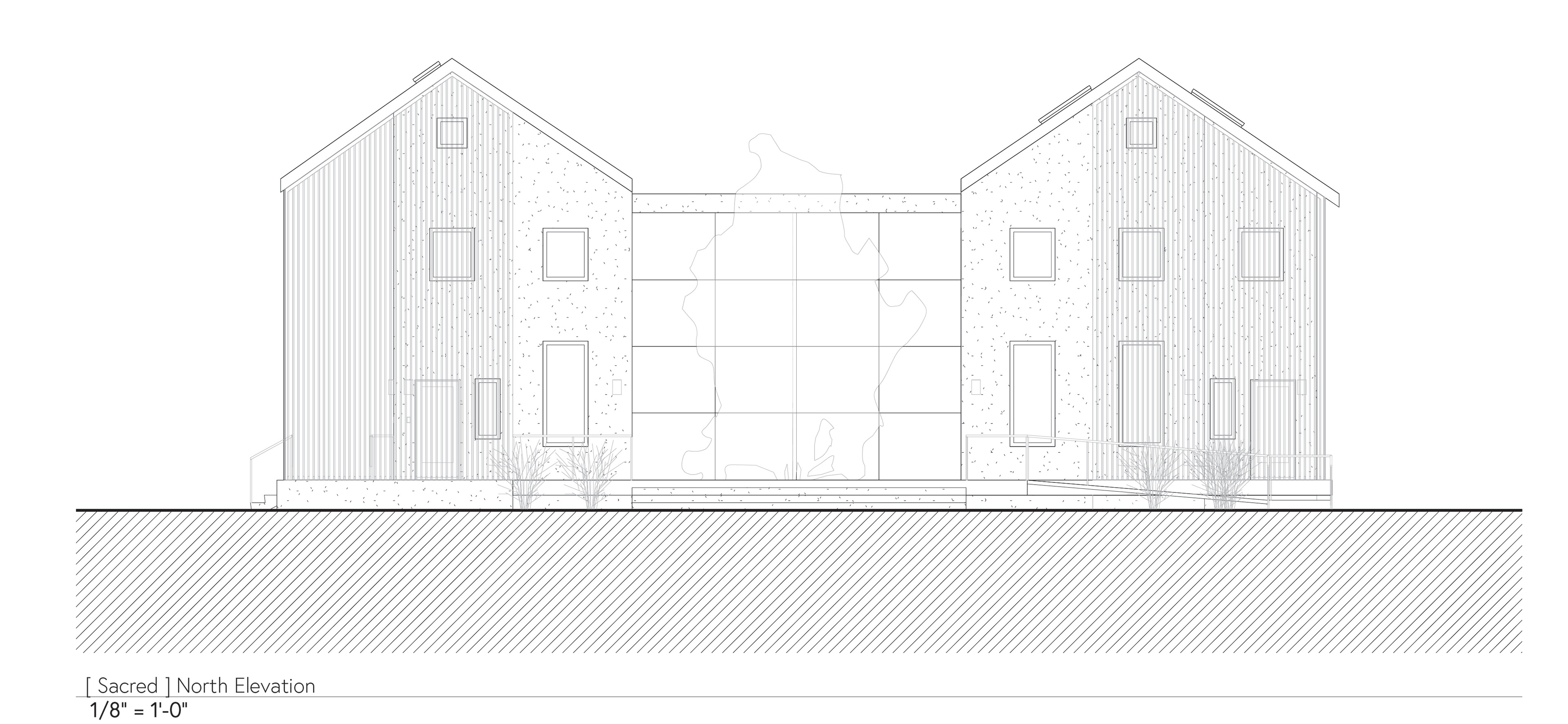 (Sacred) North Elevation (drawing and image credit: Marta Jost)