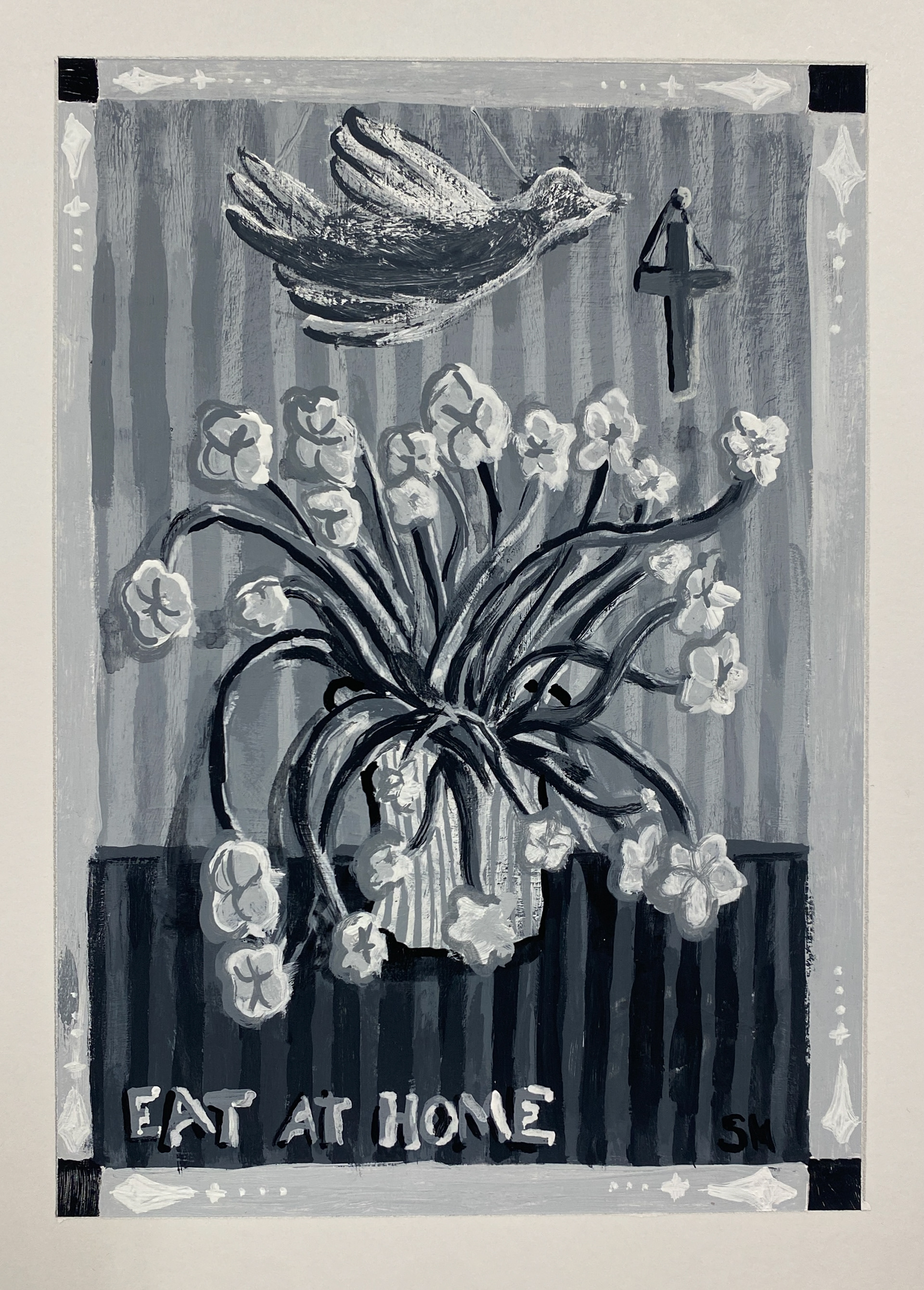 Eat at Home | Acryla Gouace on Paper | 7" x 5"