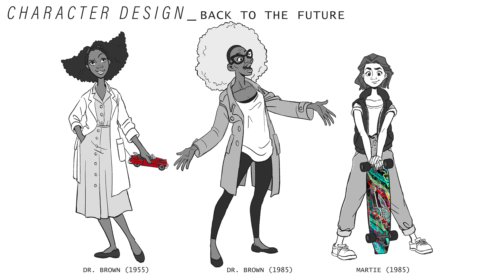 Character design for Female version of Dr. Brown & Martie