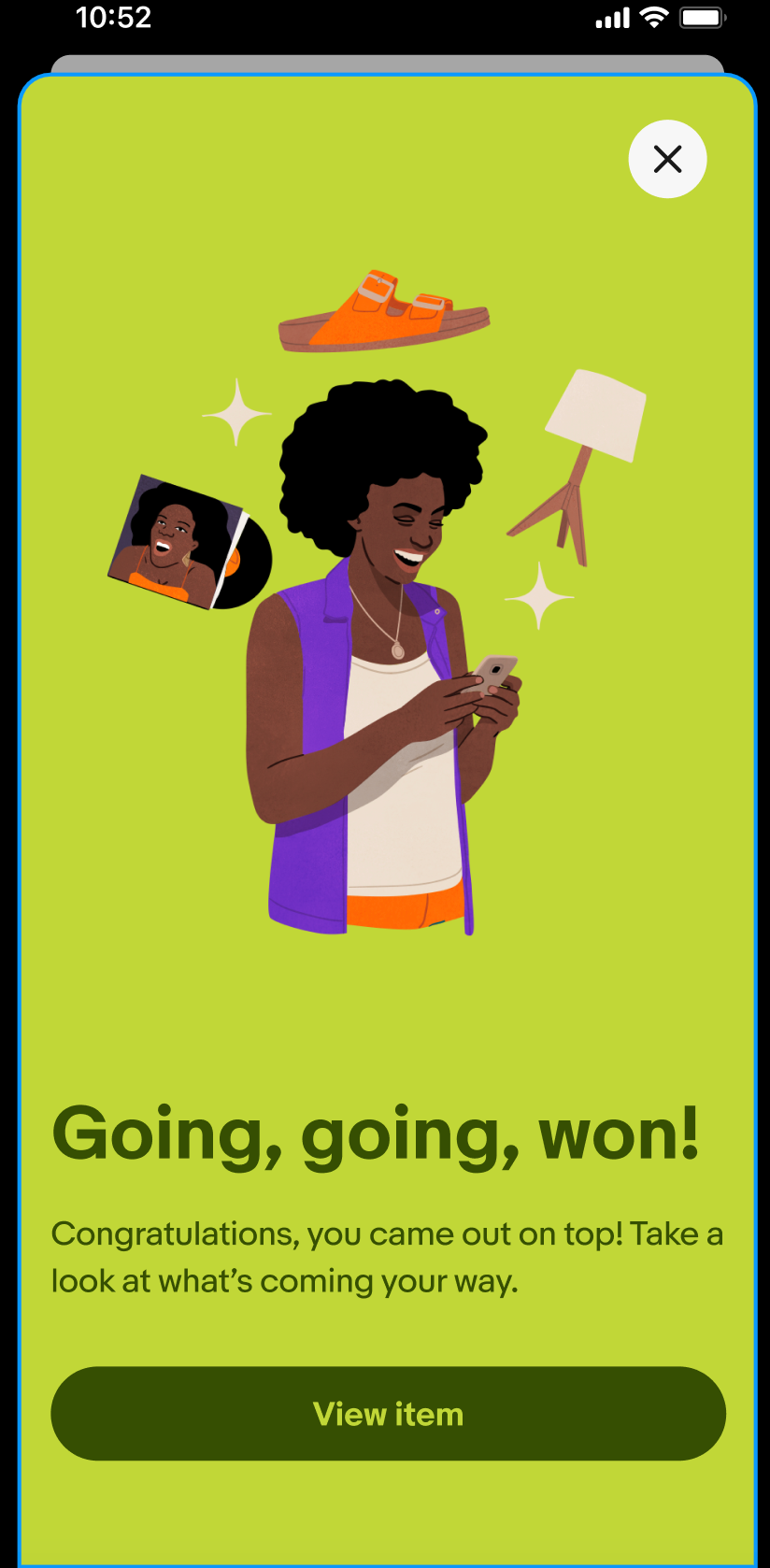 New "You won" screen echoes the joy of winning.