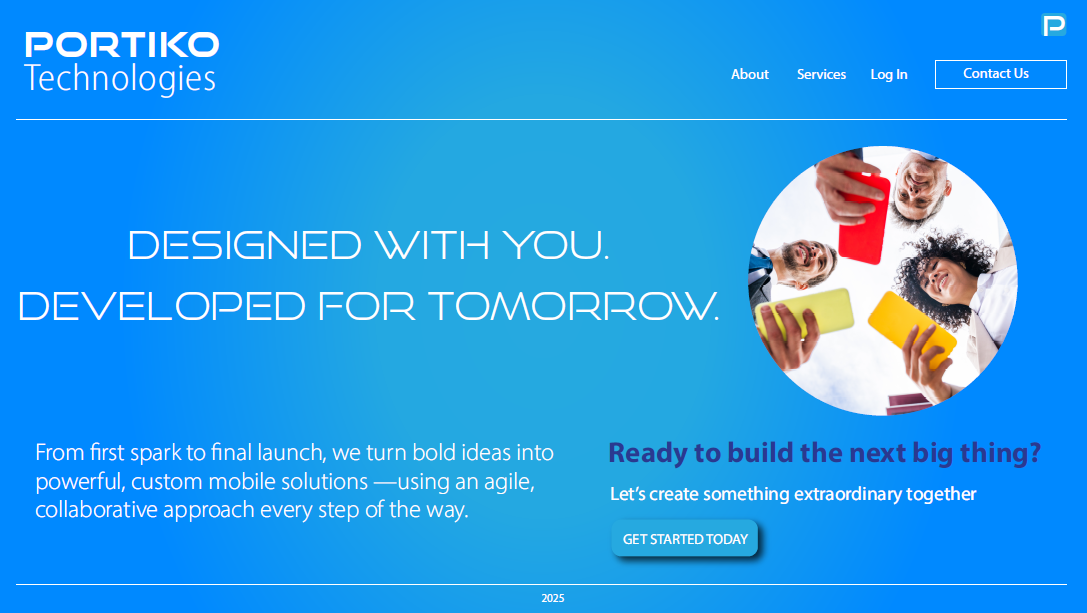 Portiko Landing Page - Desktop