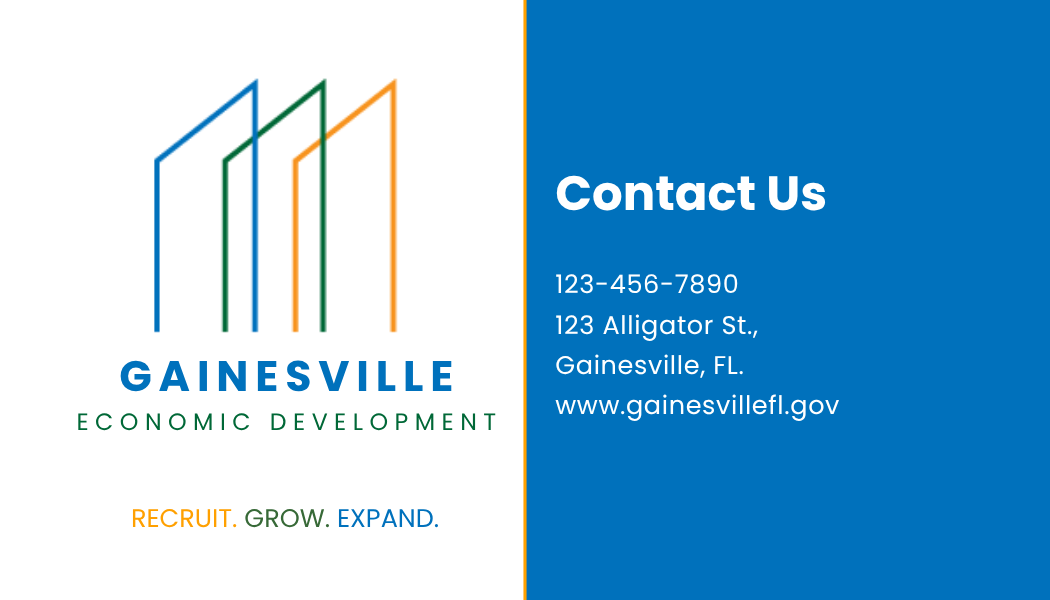 Business card with buildings logo