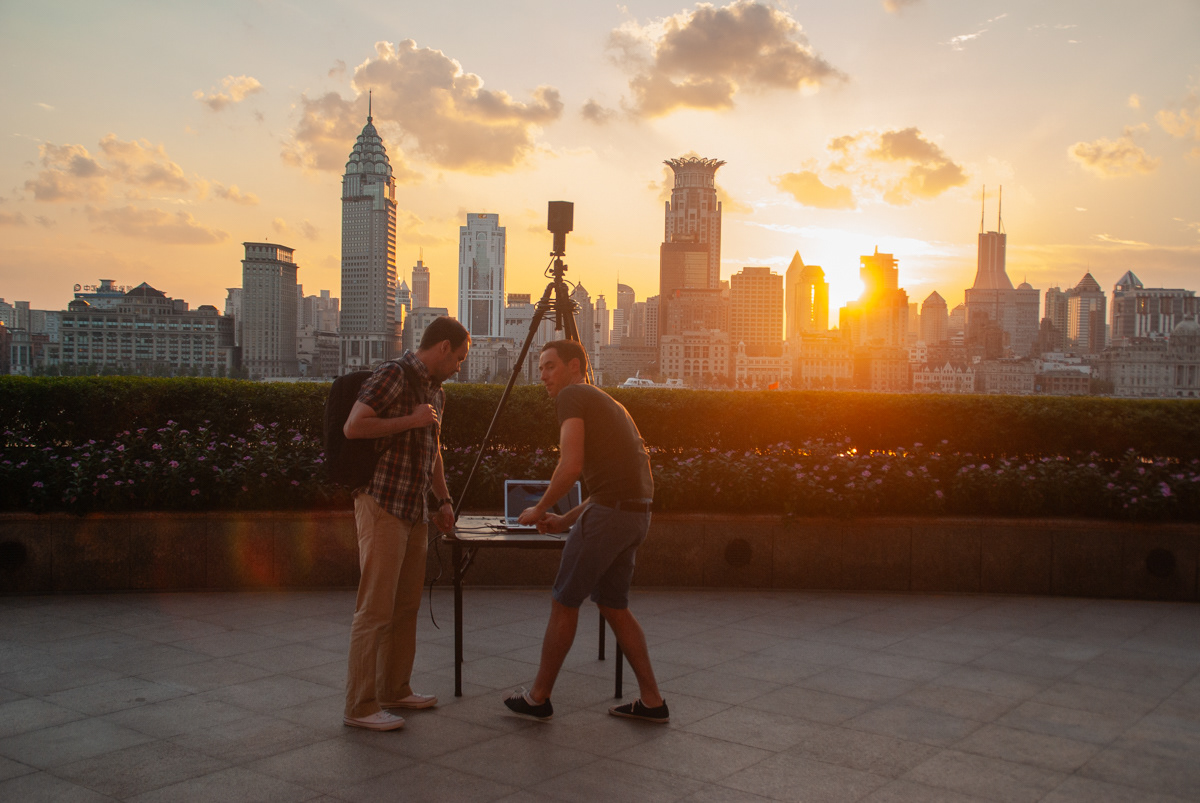 Prepping a VR shot in Shanghai