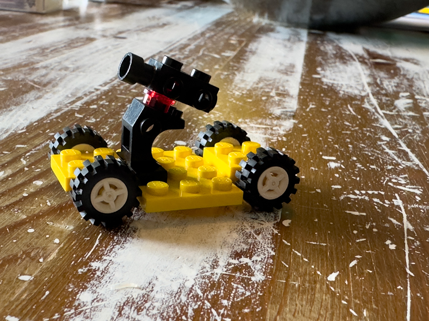 Camera on a 'dolly'. Yes, playing with LEGO really works.